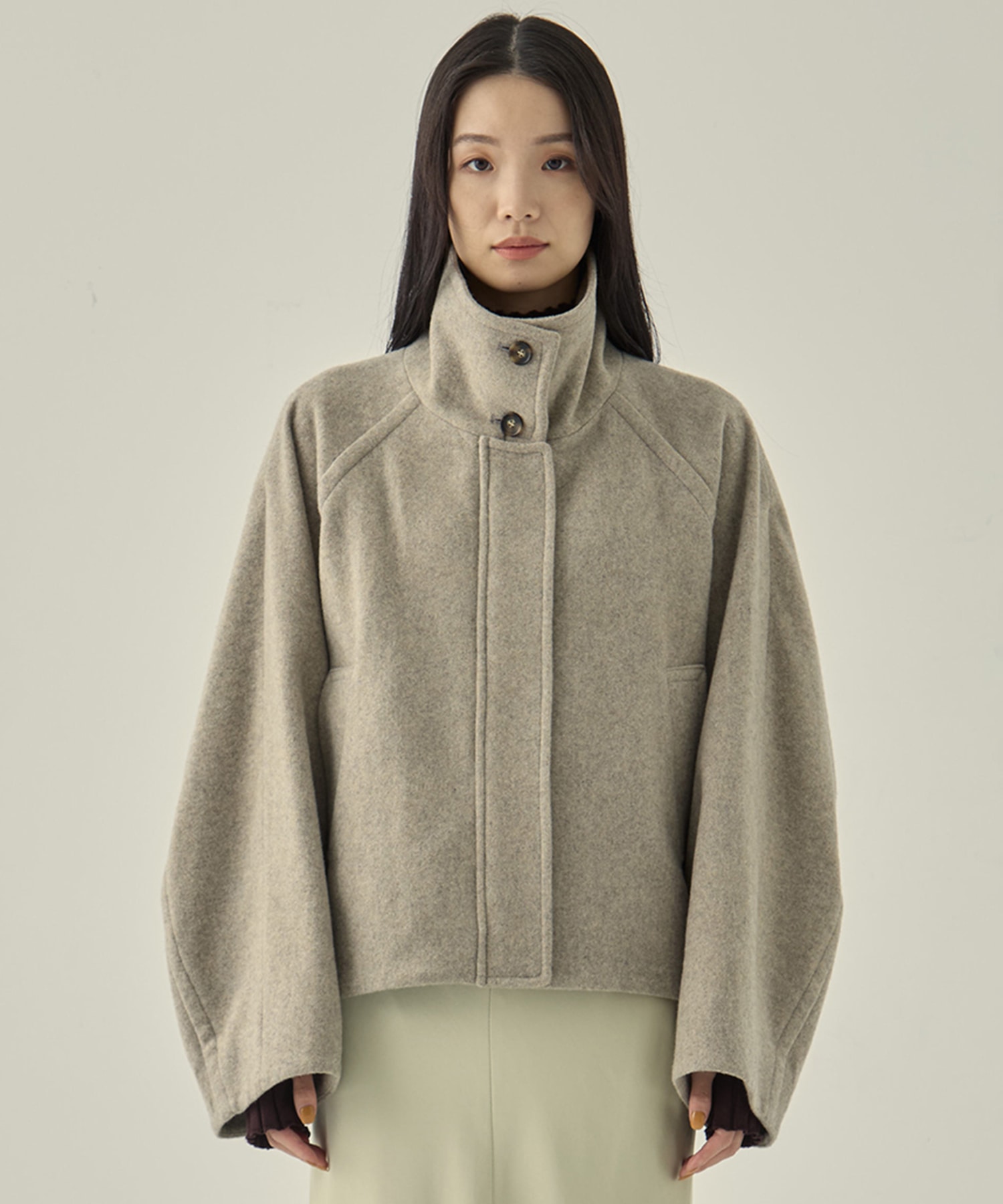 Stand Collar Wool Blouson STUDIOUS