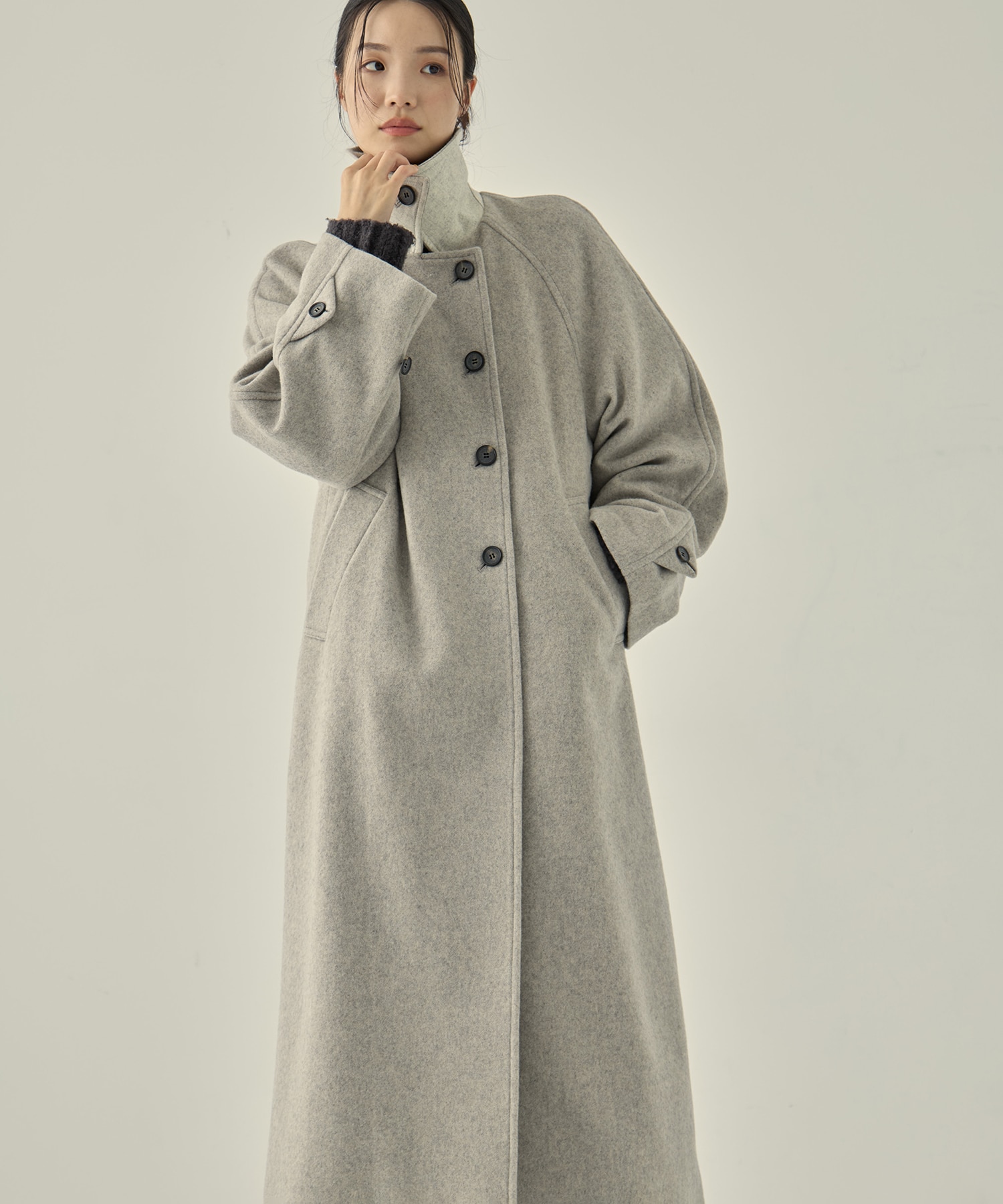 Stand Collar Wool Coat STUDIOUS