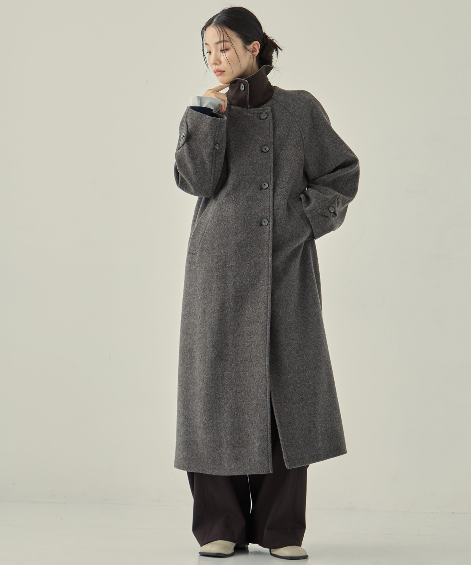 Stand Collar Wool Coat STUDIOUS