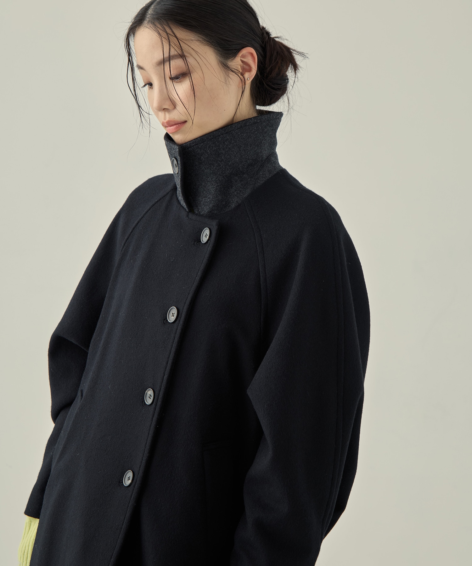 Stand Collar Wool Coat STUDIOUS