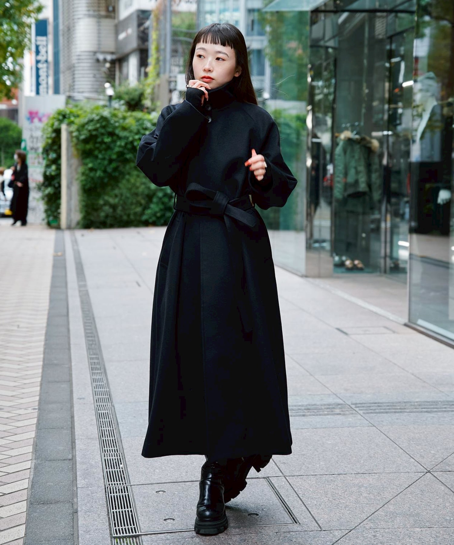 別注スタンドカラーロングコート Dessin de mode