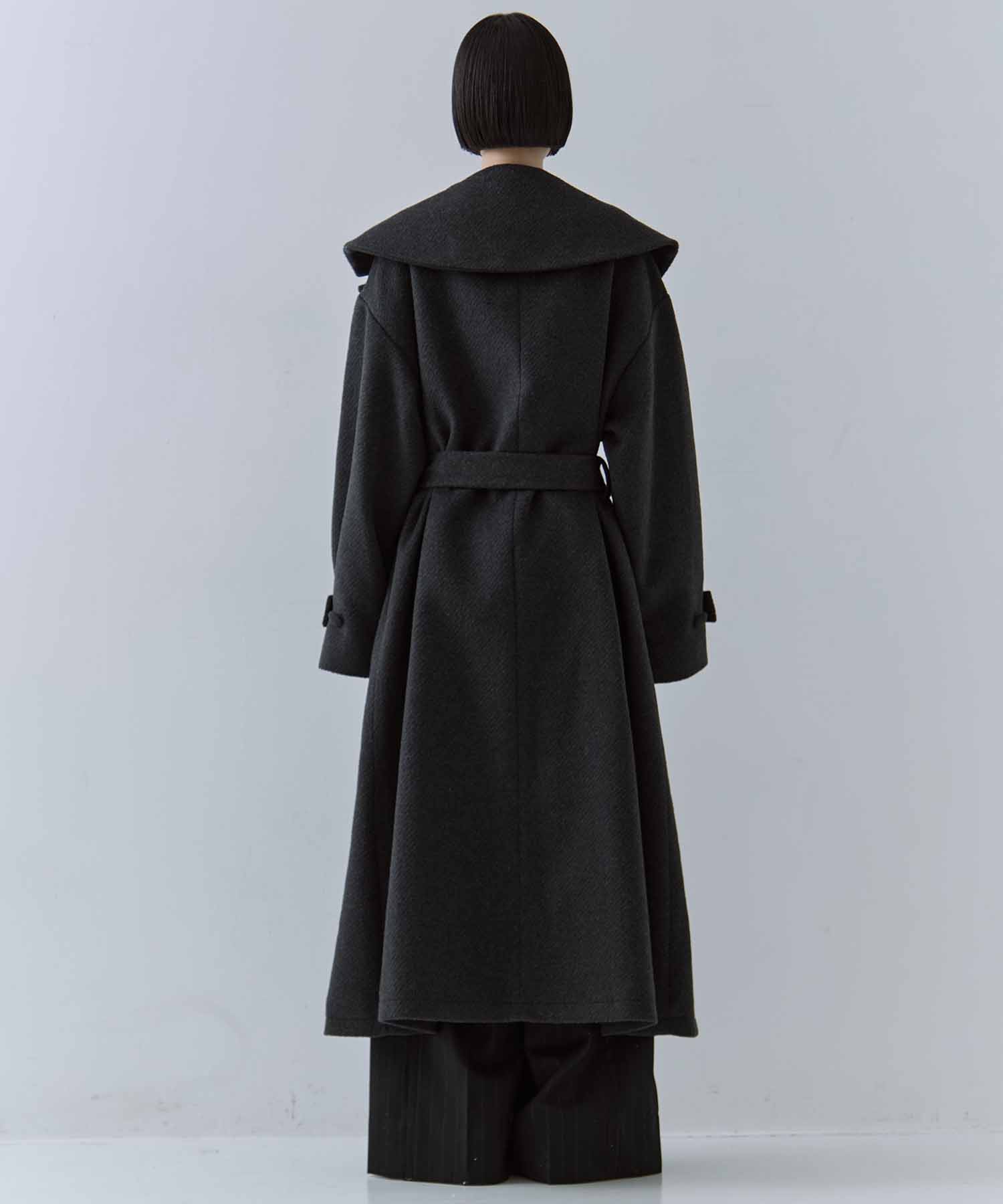 UND BIG ROUND COLLAR WOOL LONG COAT AMERI