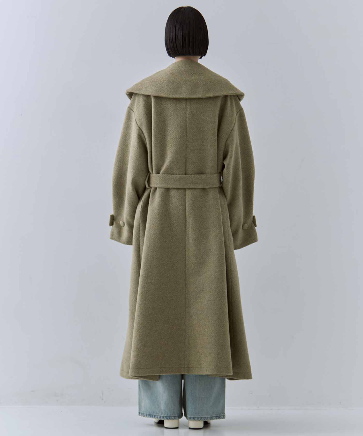 UND BIG ROUND COLLAR WOOL LONG COAT AMERI