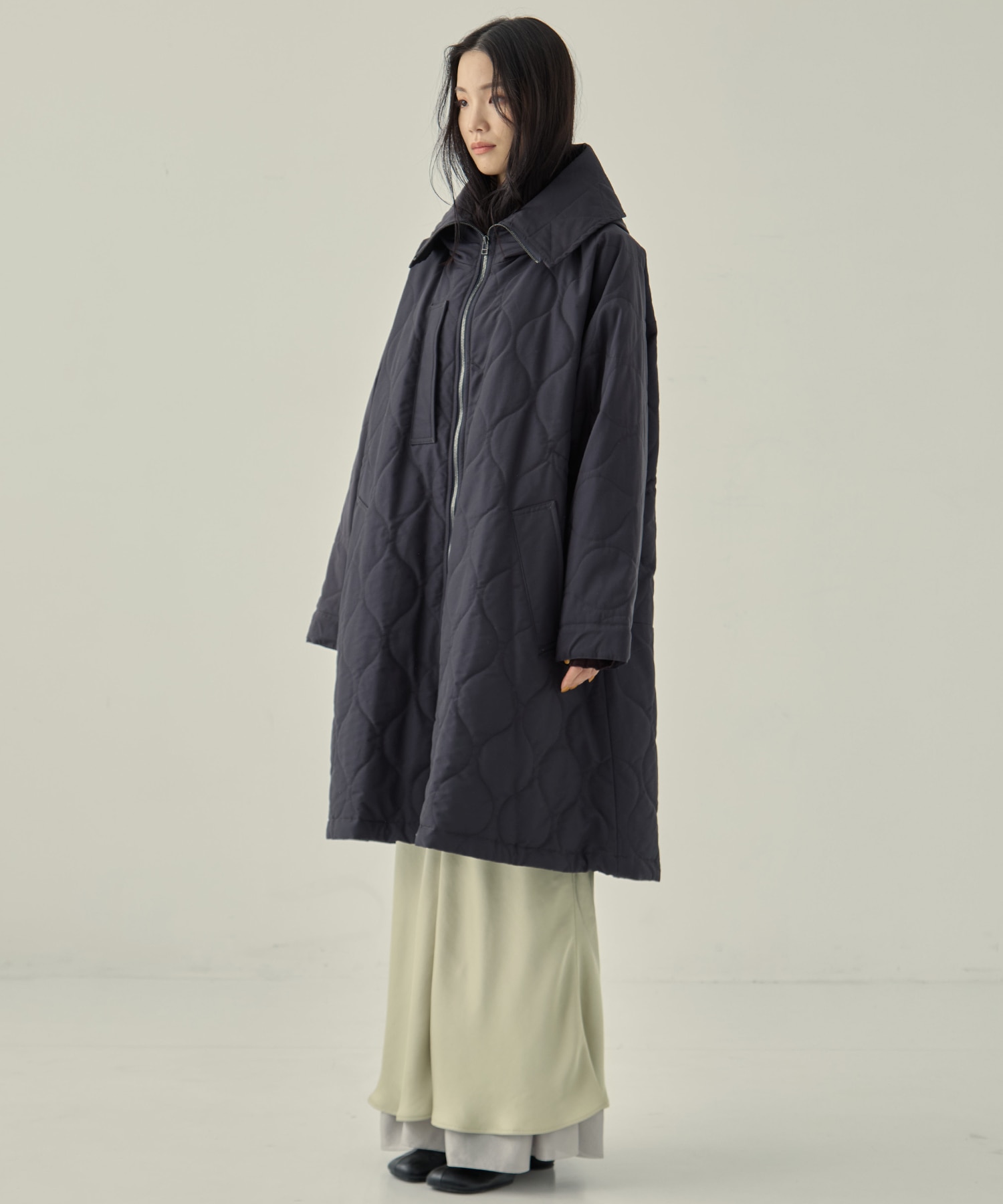 リサイクル60/40クロスキルティングフーディー VACHEMENT