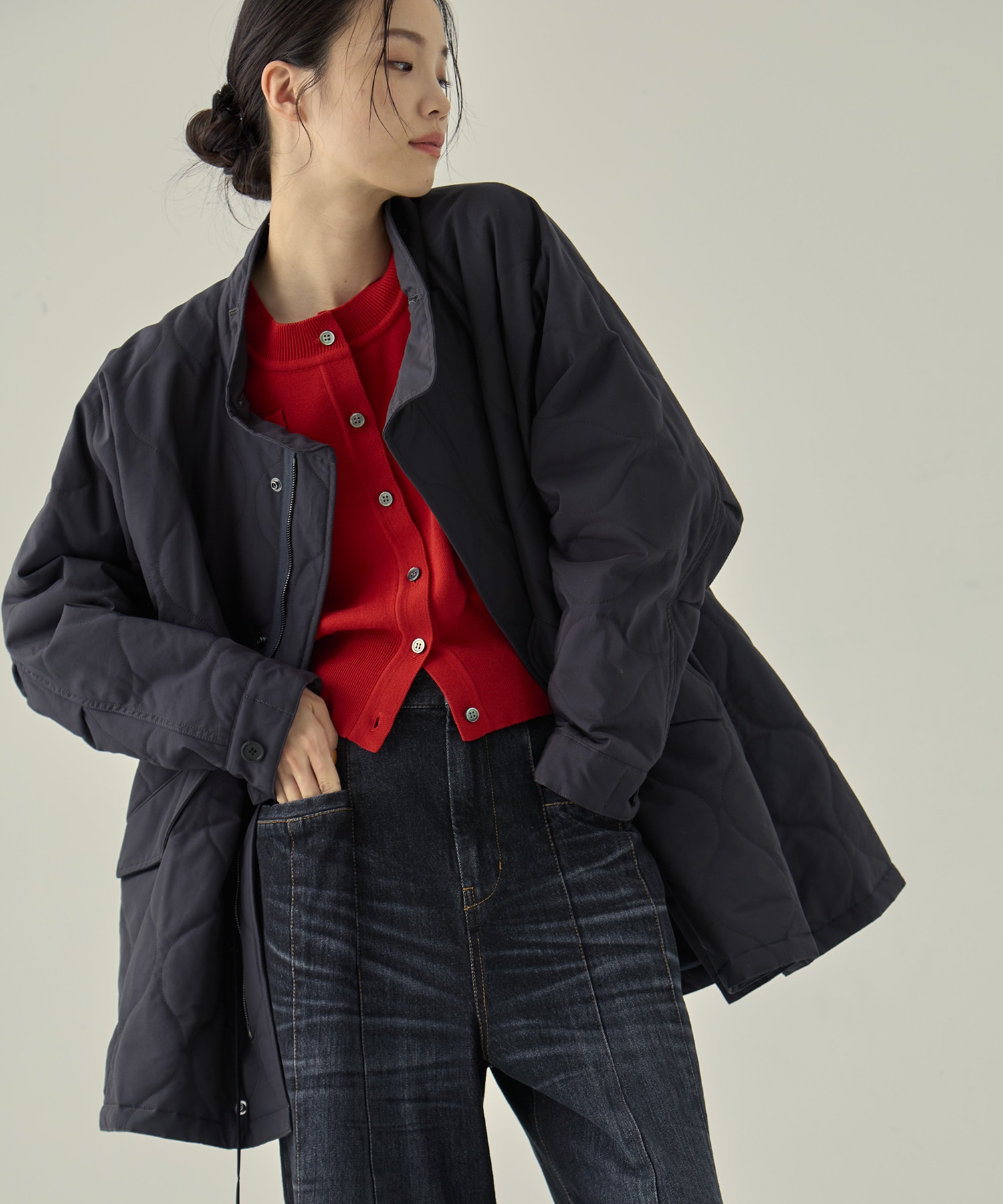 リサイクル60/40クロスキルティング モッズコート VACHEMENT