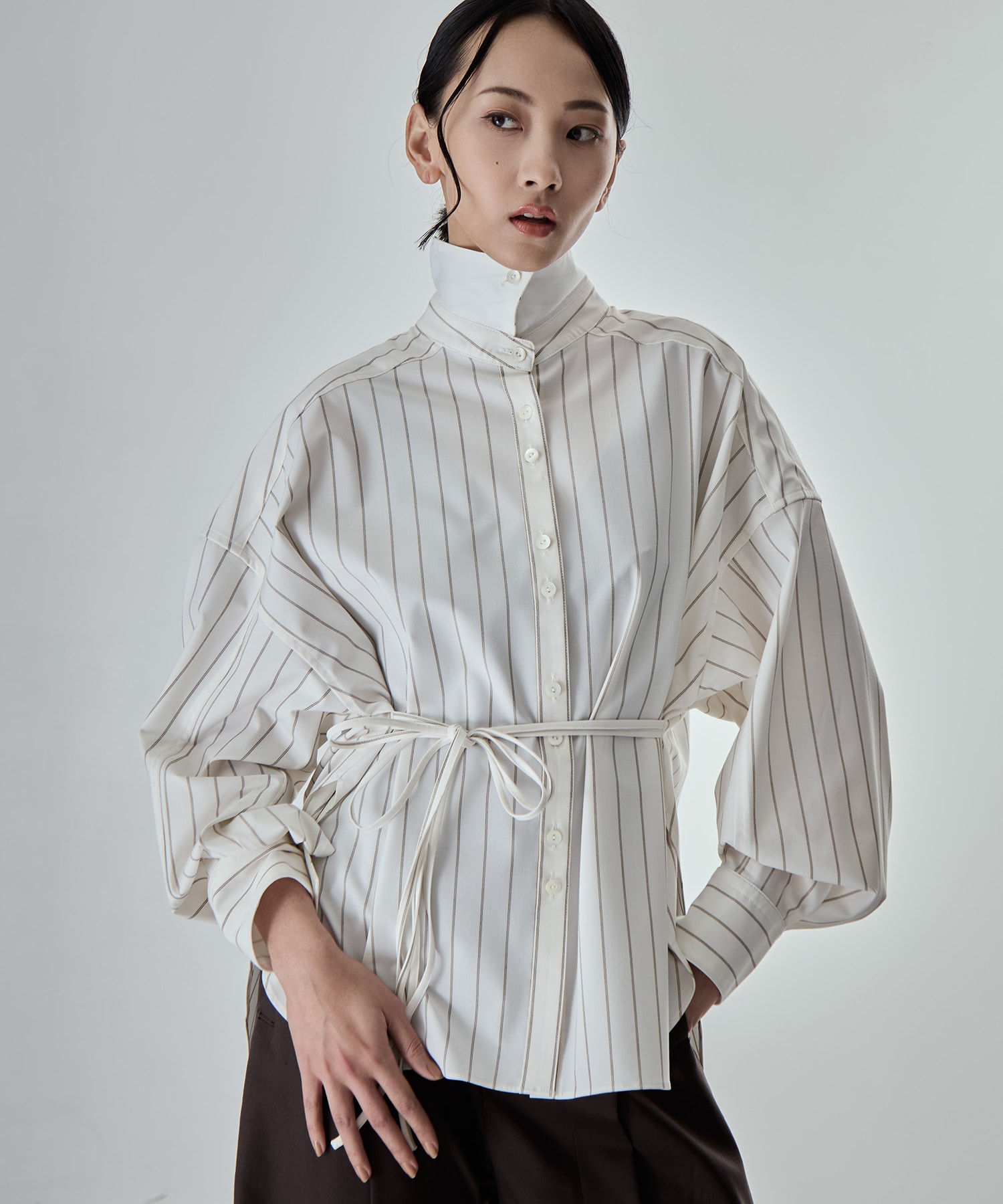 Wide Stripe 2way Shirt STUDIOUS