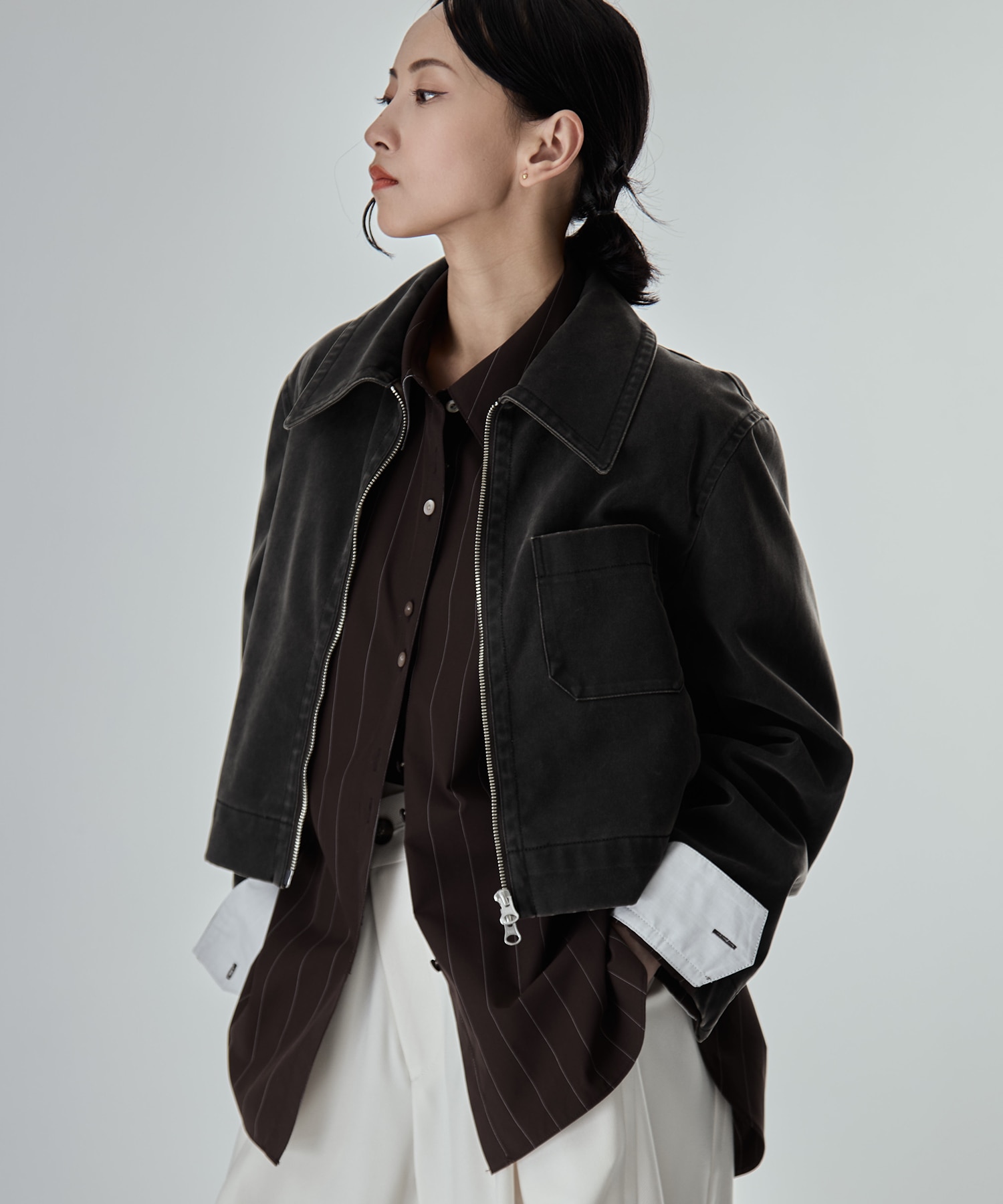 Wide Stripe 2way Shirt STUDIOUS