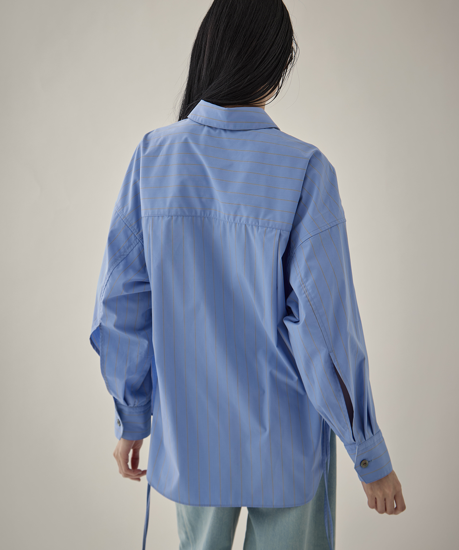 【新色】Wide Stripe 2way Shirt STUDIOUS