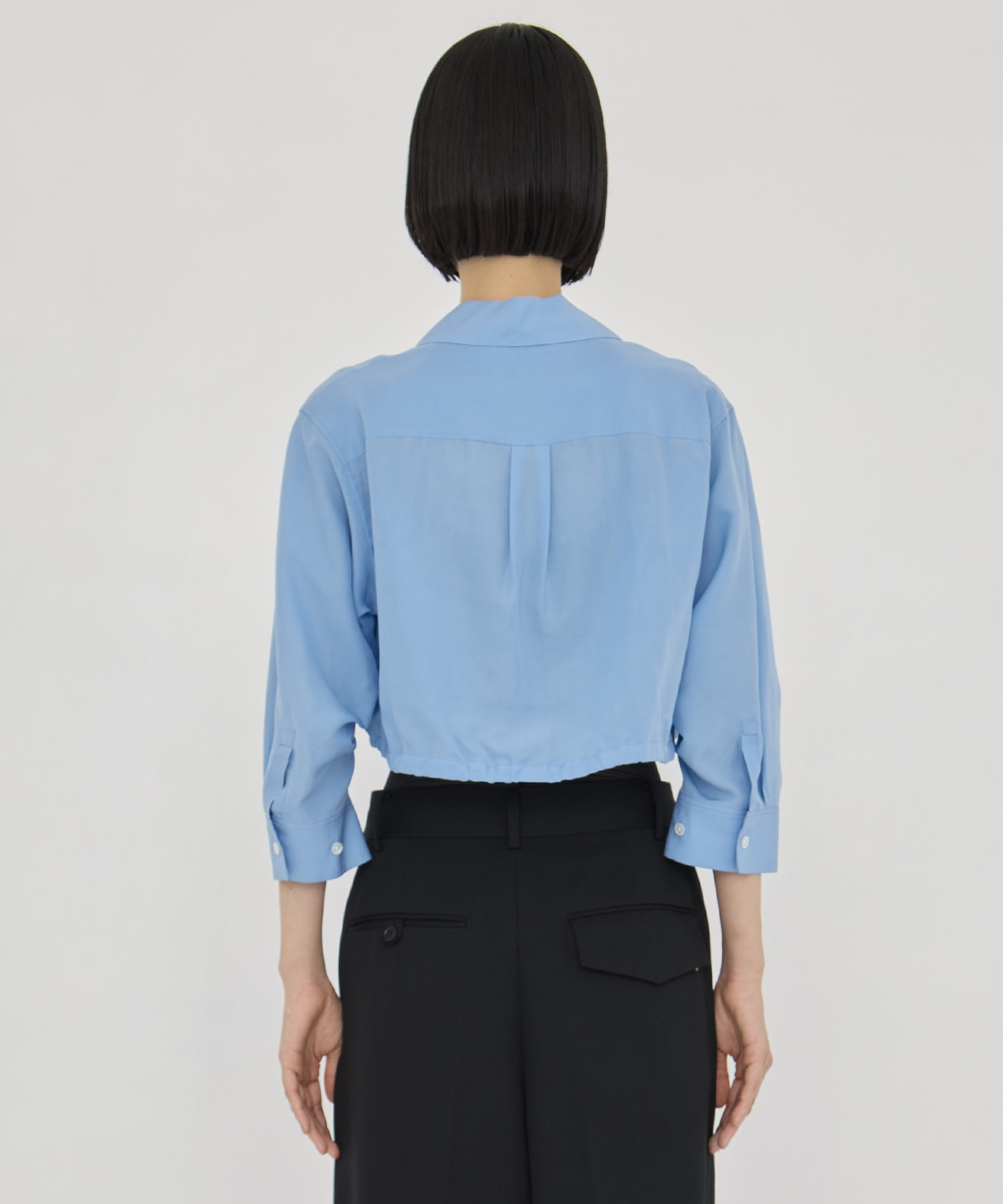 CROPPED COTTON OPEN-COLLAR SHIRT CINOH