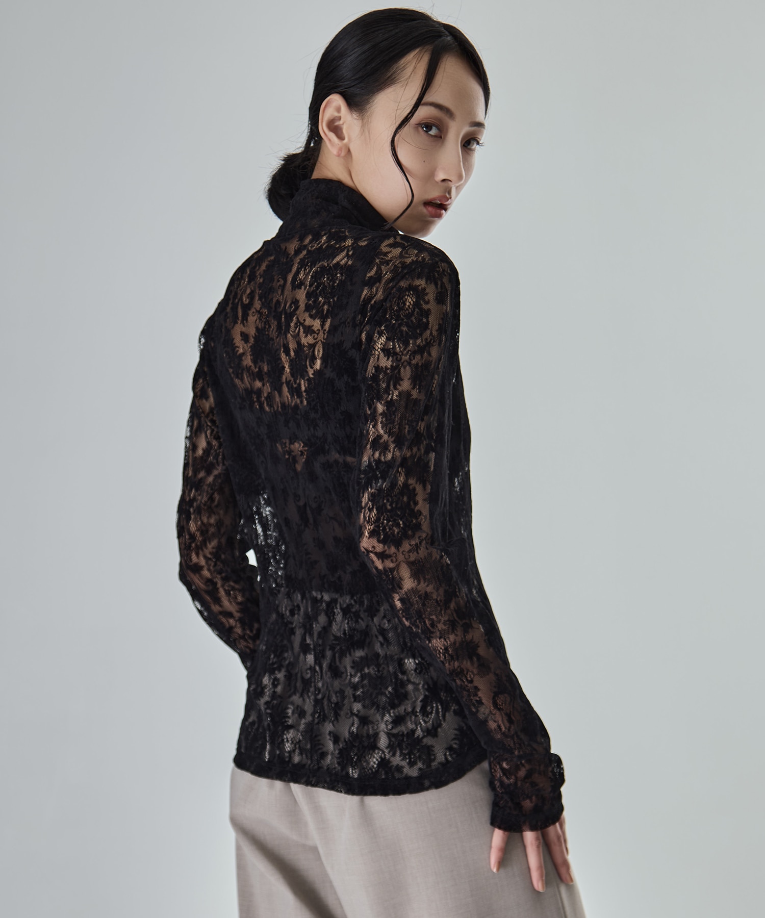 Stretch Flocky Lace Top STUDIOUS