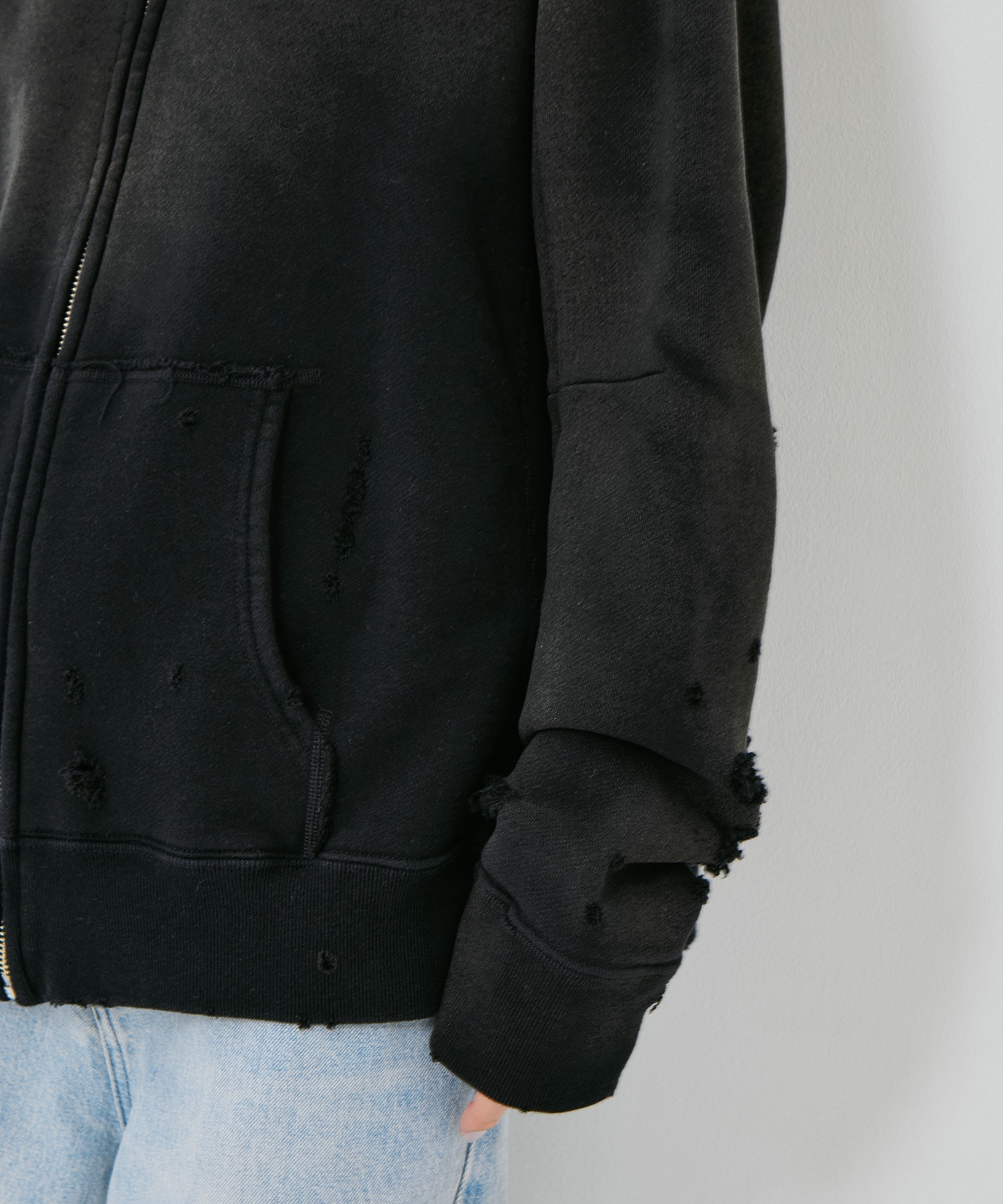 Deconstructed Zipped Sweat Needles