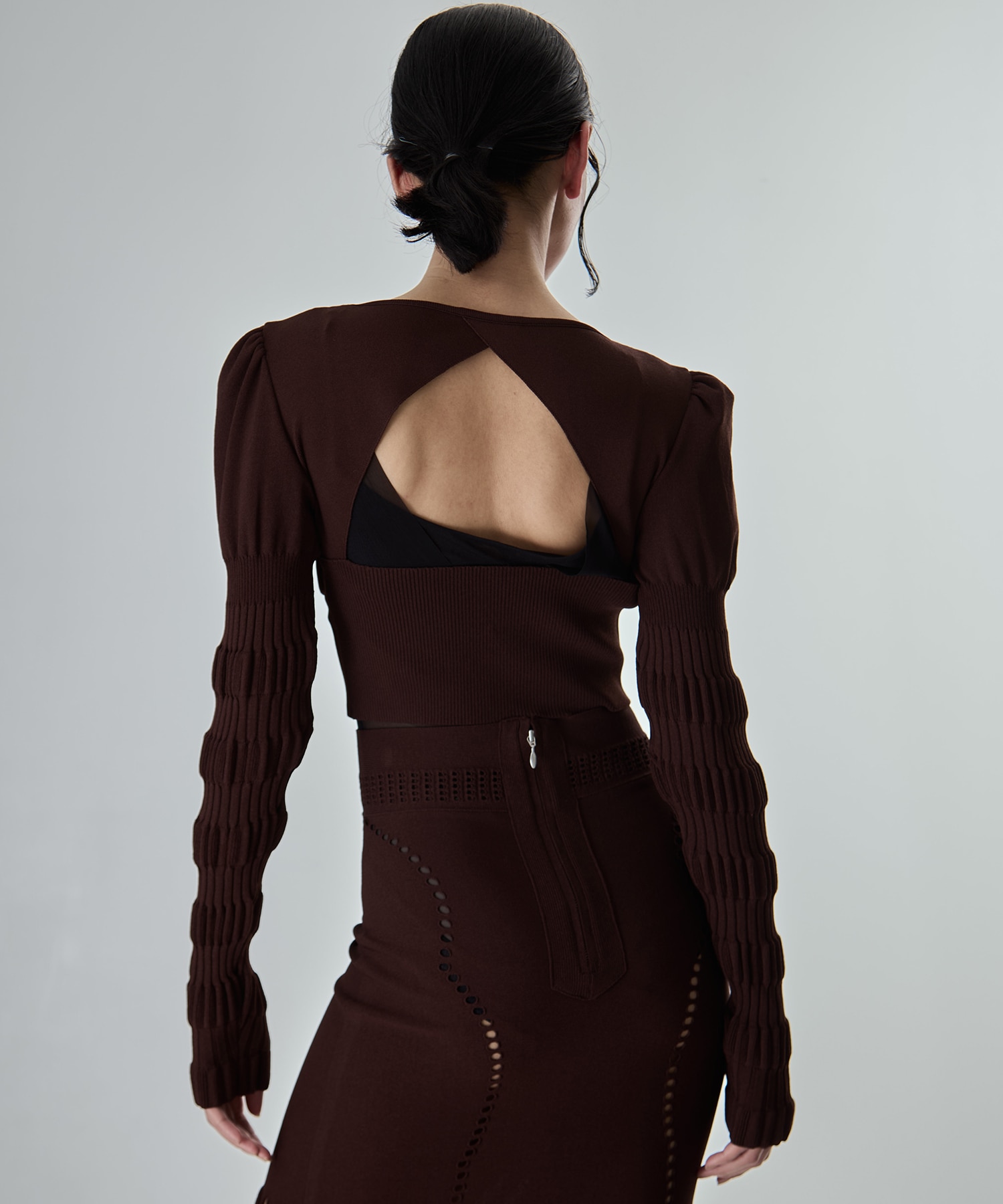 別注 STRIPE KNIT SHORT CARDIGAN FETICO