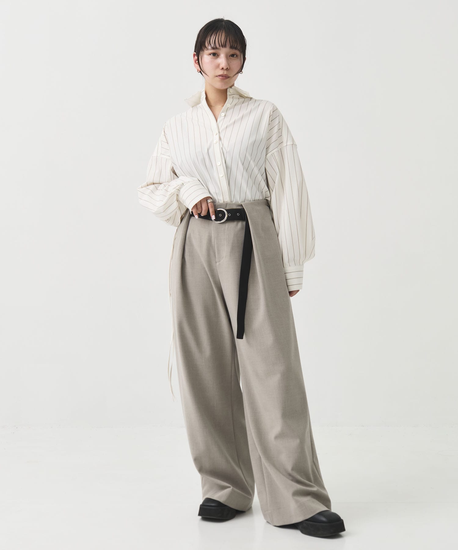 Belted Stretch Trousers STUDIOUS