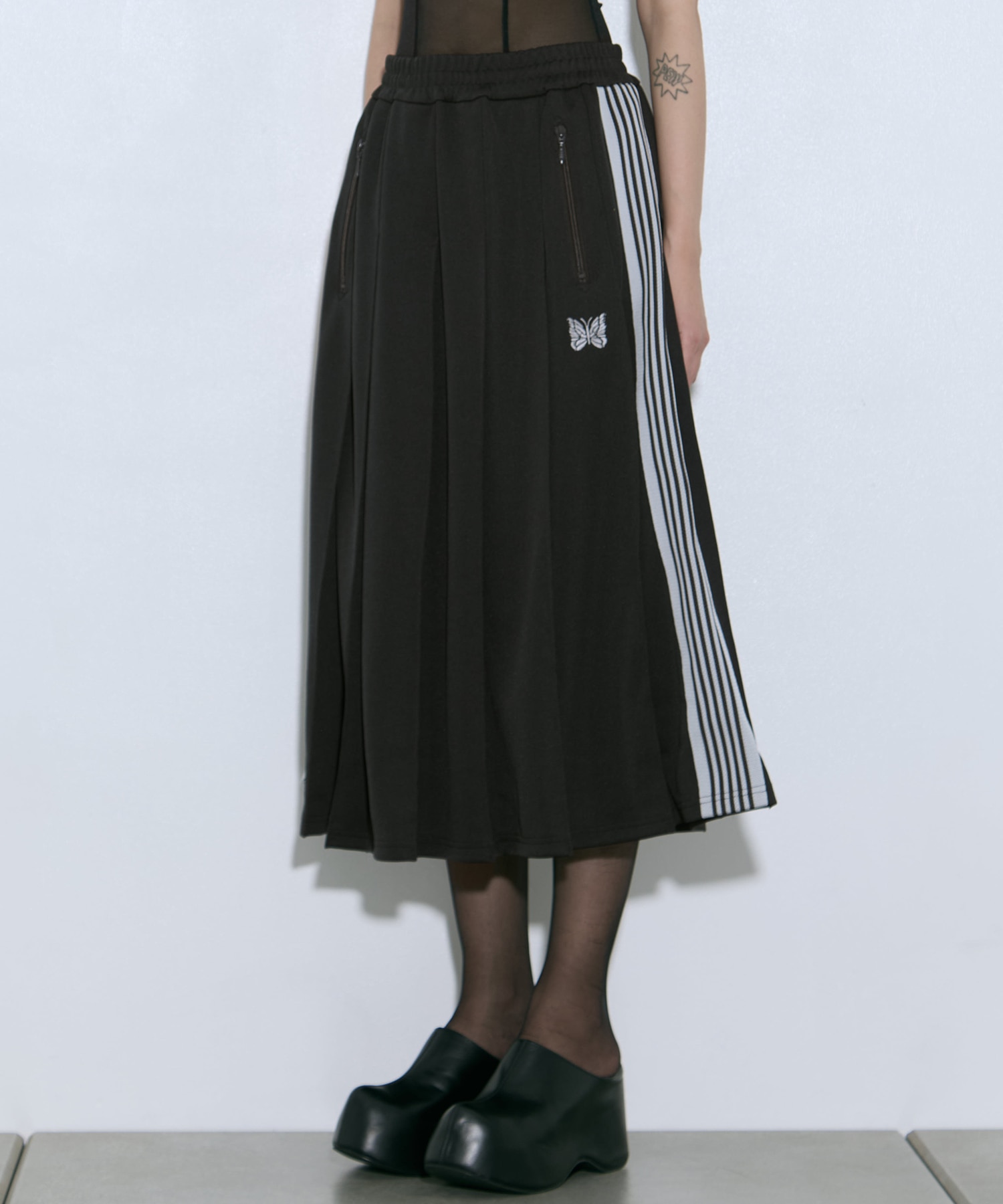 Pleated Track Skirt - Poly Smooth 