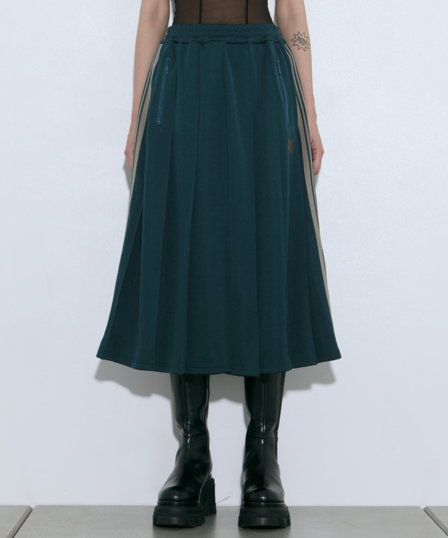 Pleated Track Skirt - Poly Smooth 