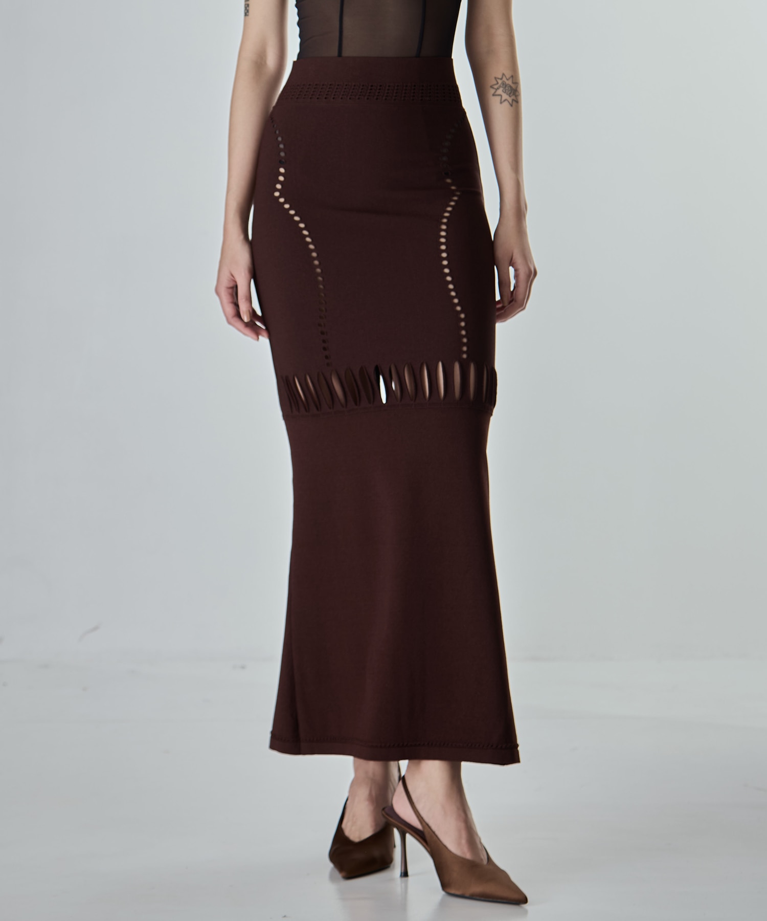 別注 MESH KNIT MAXI SKIRT FETICO