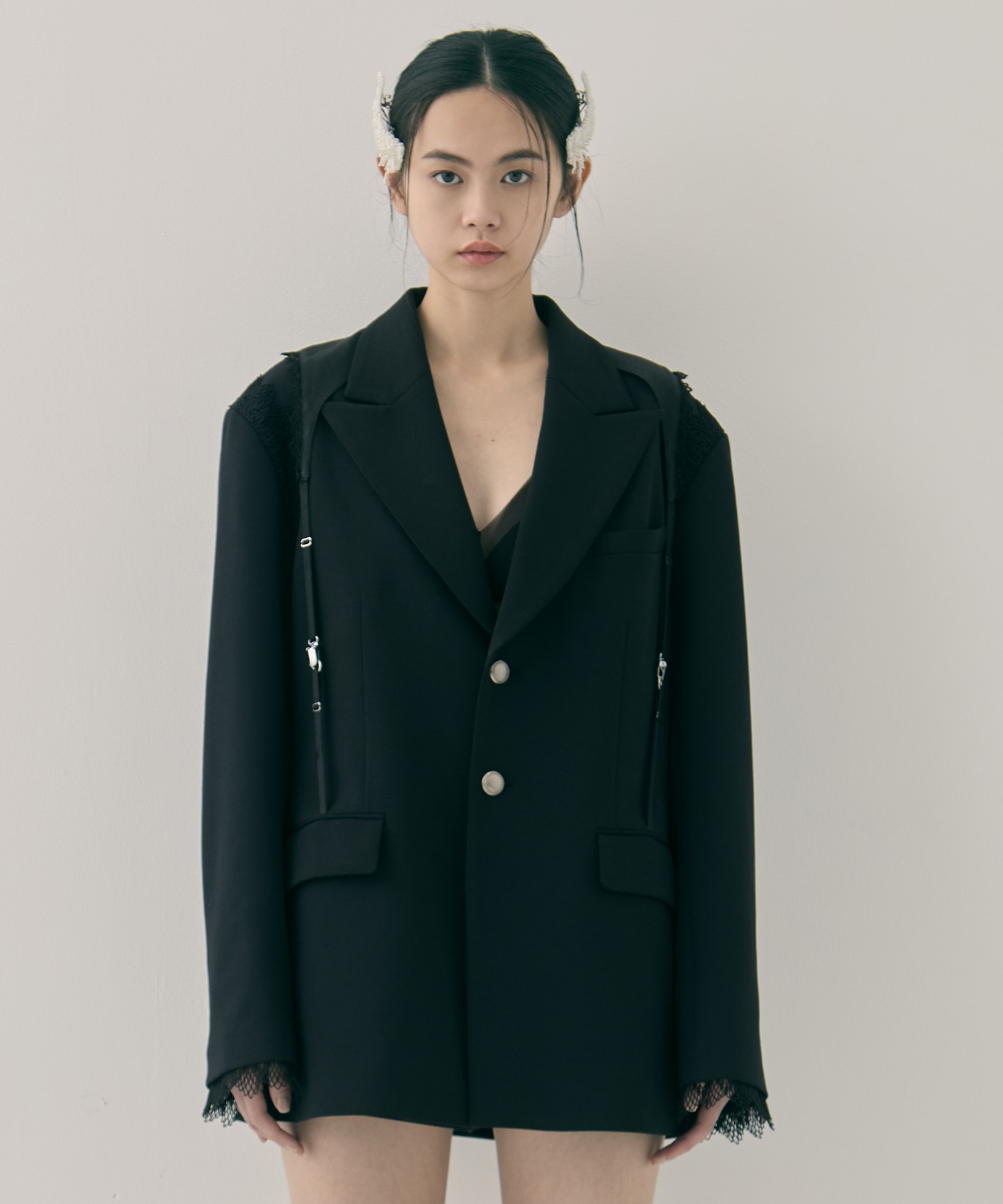 garter collar peaked lapel jacket tanakadaisuke