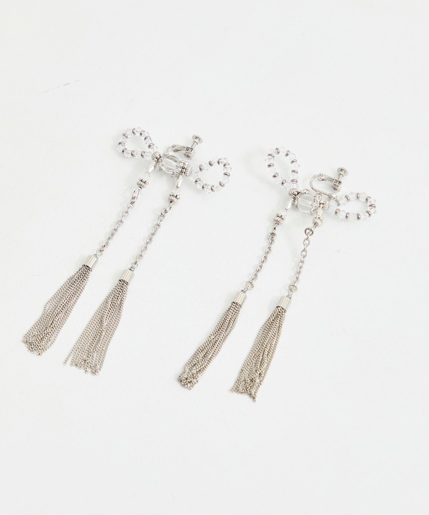 crystal ribbon chain earings tanakadaisuke