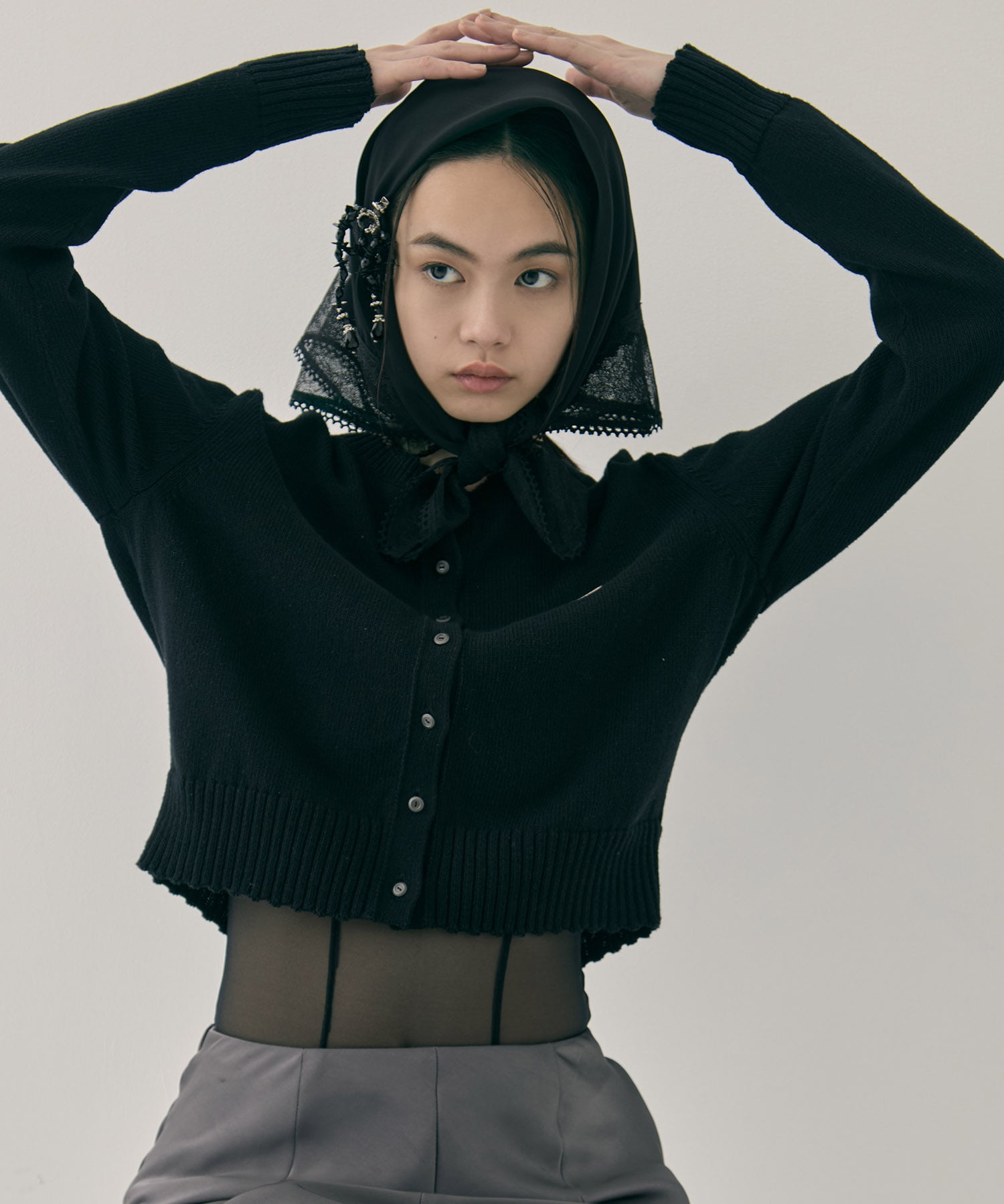 flower lace frame scarf tanakadaisuke