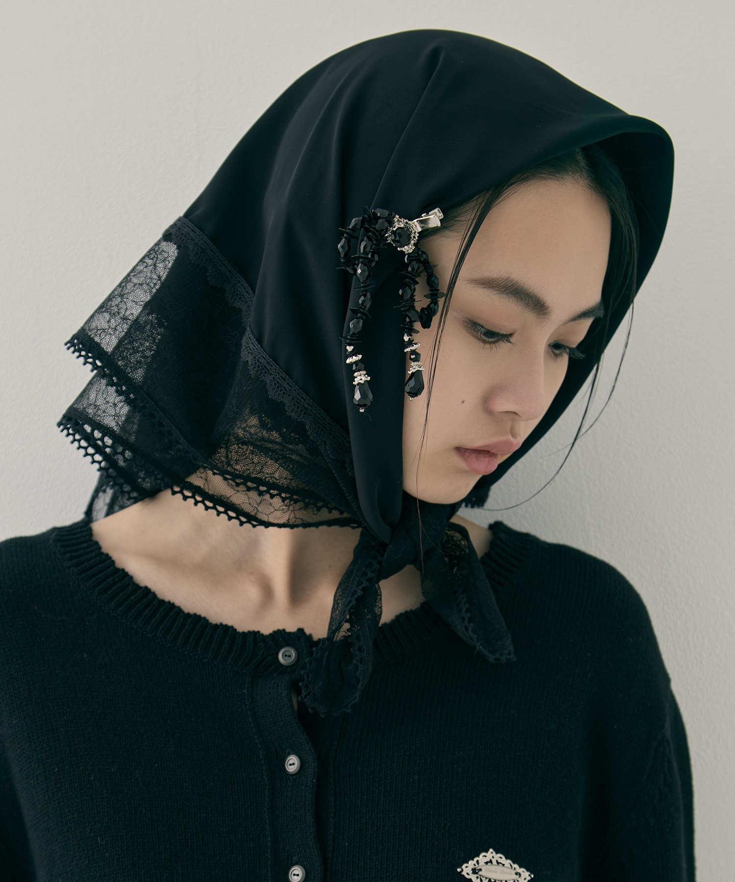 black beads ribbon clip tanakadaisuke