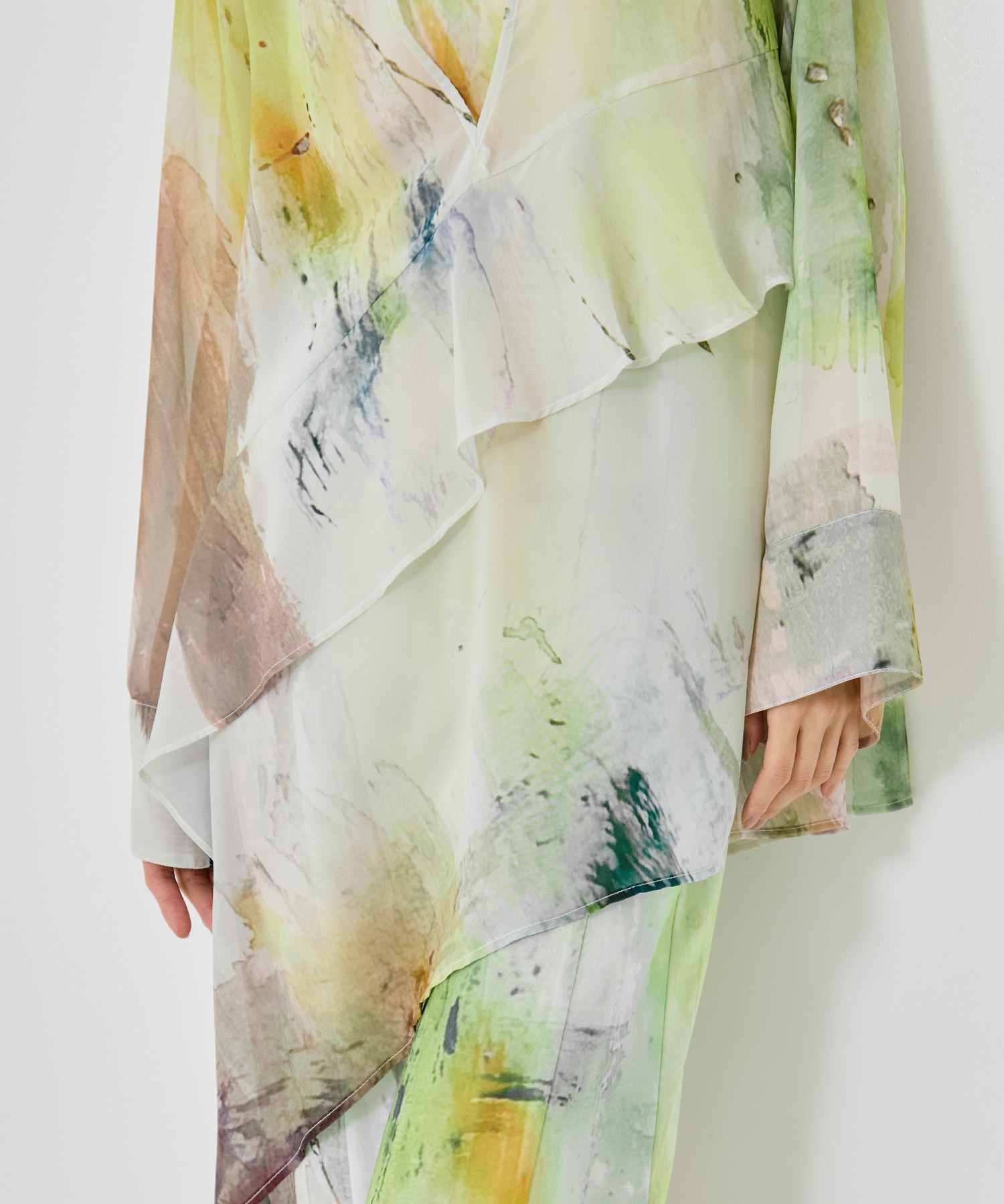 PAINTED TEXTURE ART LAYERED DRESS AMERI