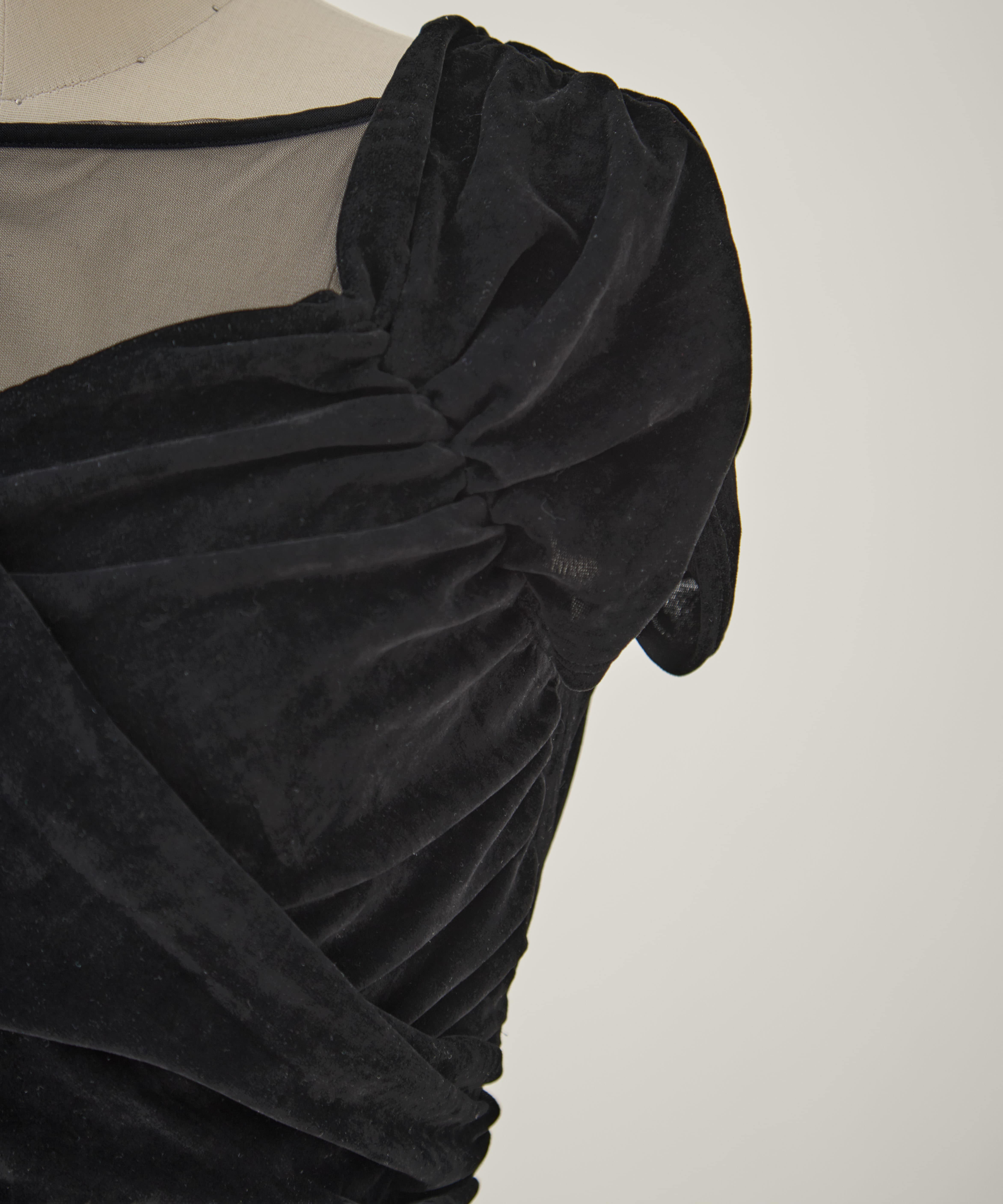 VELVET TULLE GATHERED TOP FETICO