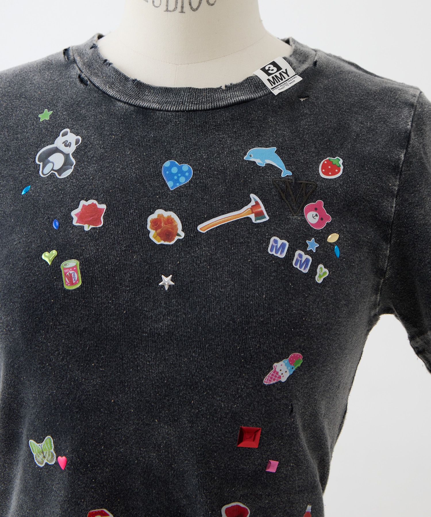 BLEACHED KIDS STICKER MINI TEE Maison MIHARA YASUHIRO