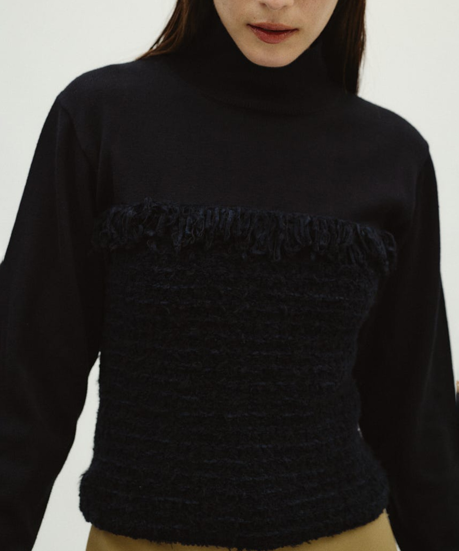 Tweed docking knit tops RIM.ARK