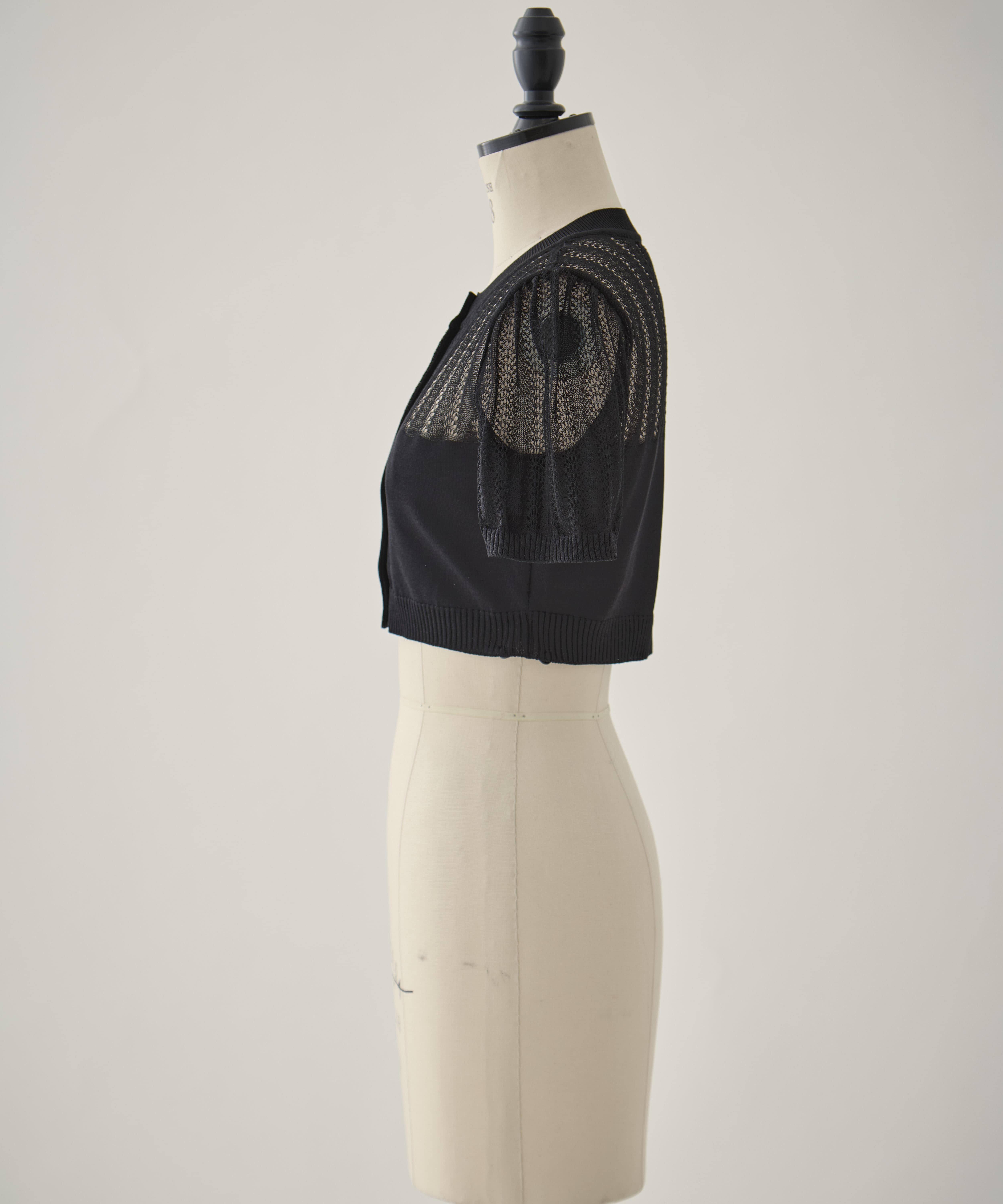 CONVERTIBLE SHEER STRIPE KNIT CARDIGAN FETICO