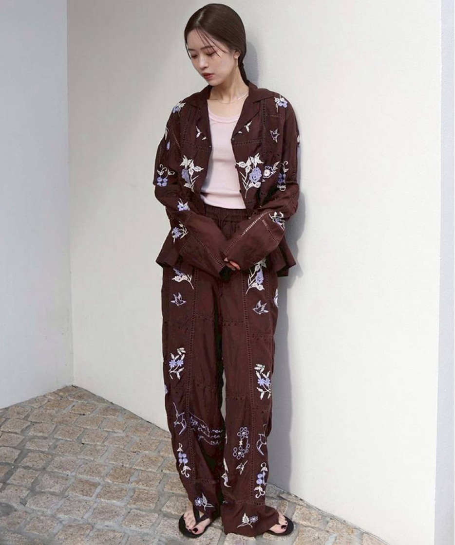 Embroidery Patchwork Trousers TODAYFUL