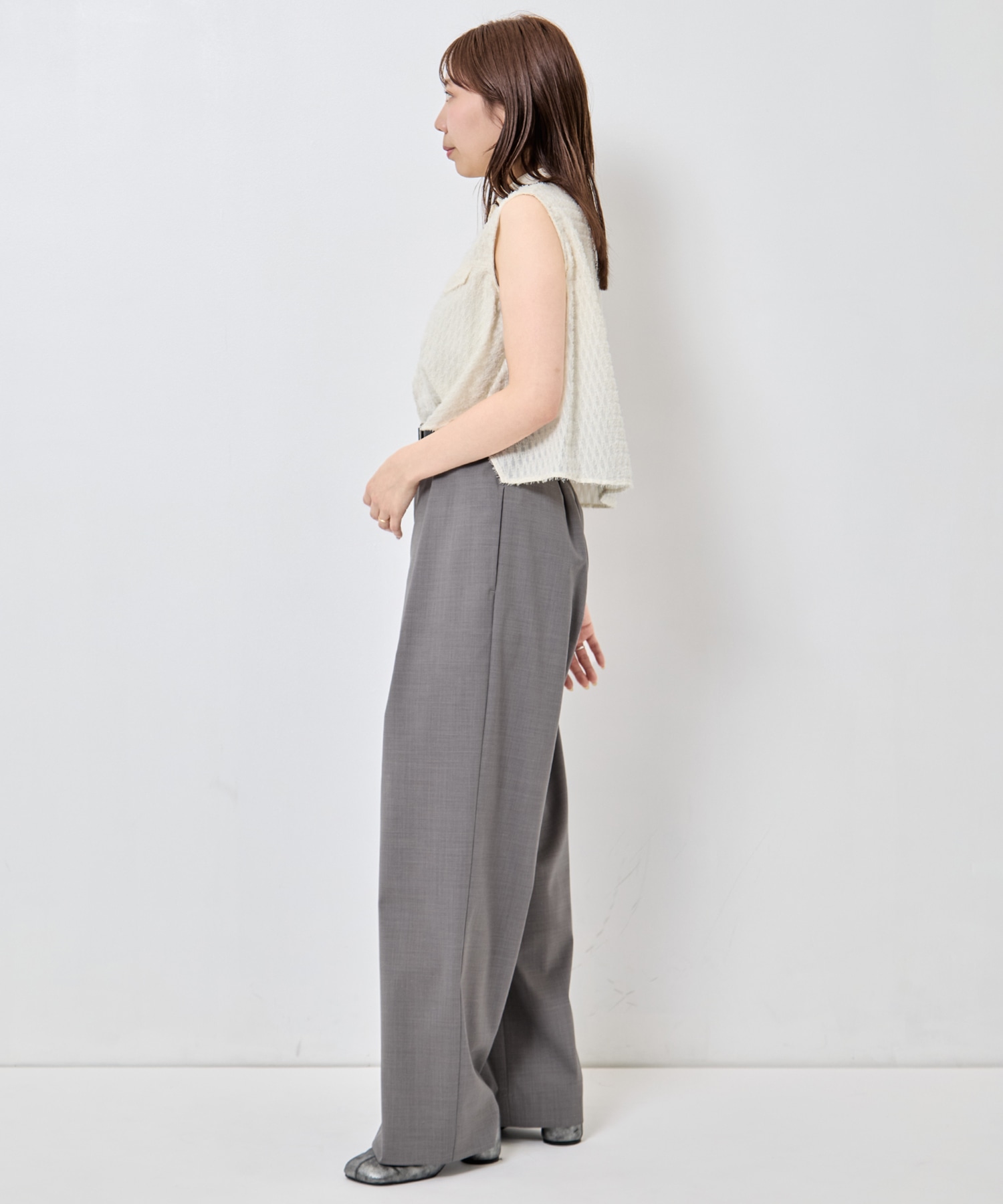 Summer Wool Belted Trousers STUDIOUS