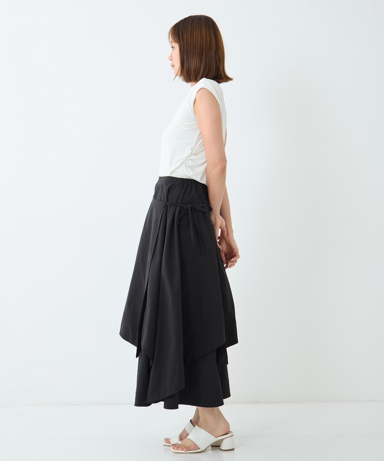 Asymmetry Wrap Layer Skirt STUDIOUS