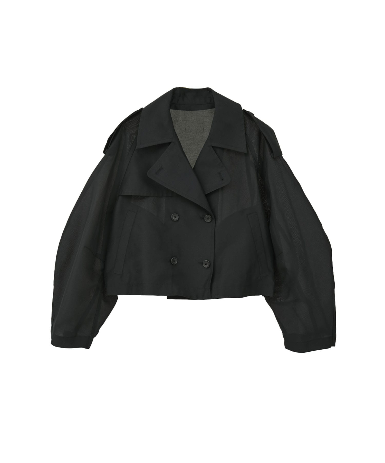 SHEER SHORT TRENCH JACKET CLANE