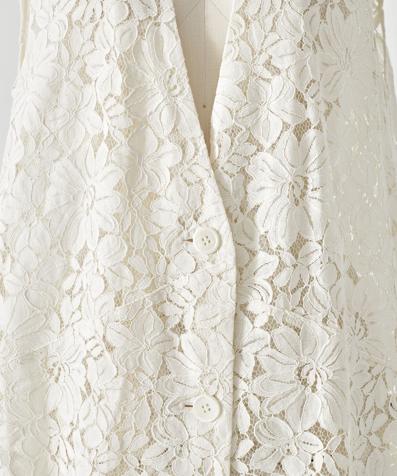 MELANGE LACE VEST LAYERED JACKET AMERI