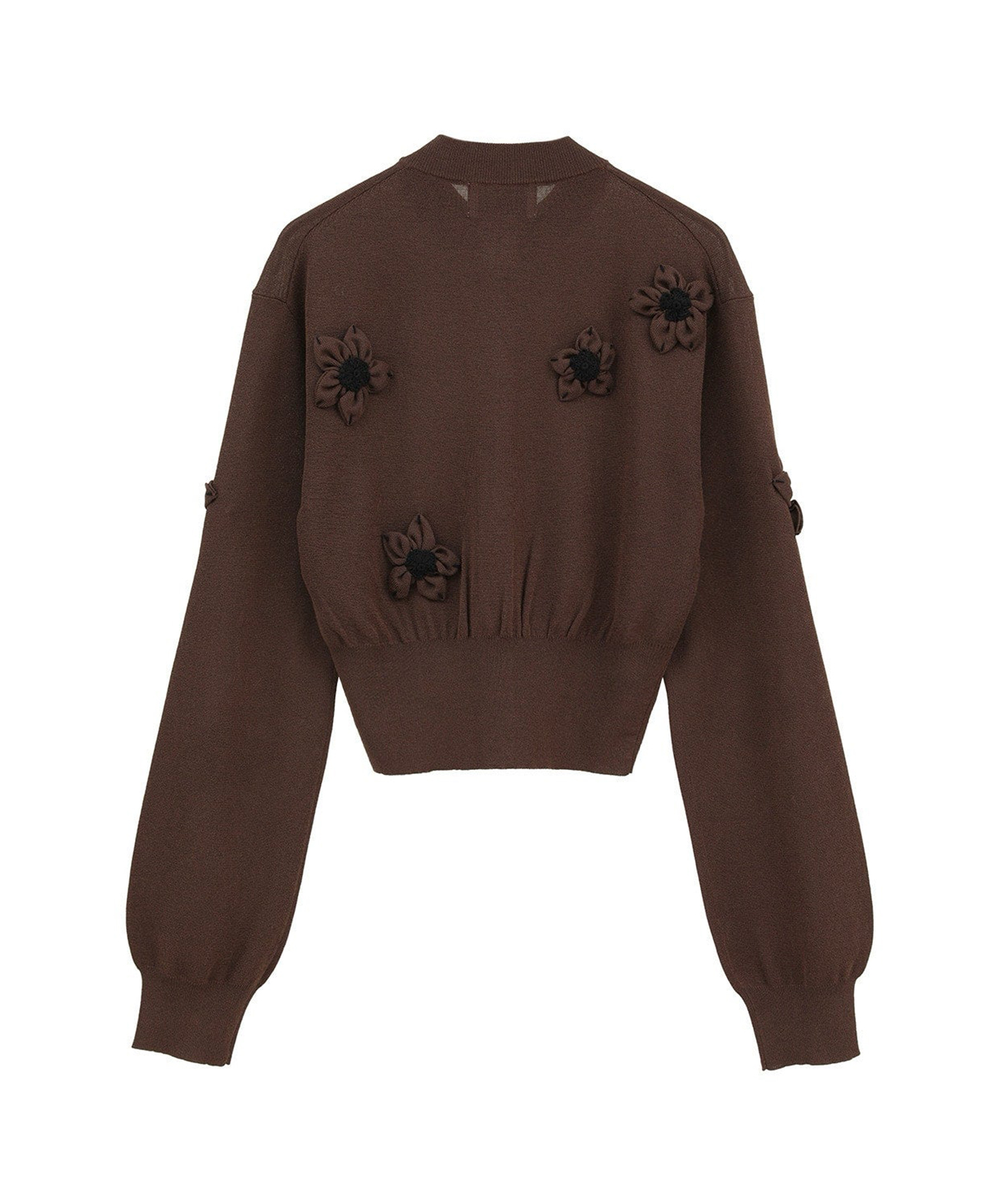 FLOWER MOTIF KNIT CARDIGAN CLANE