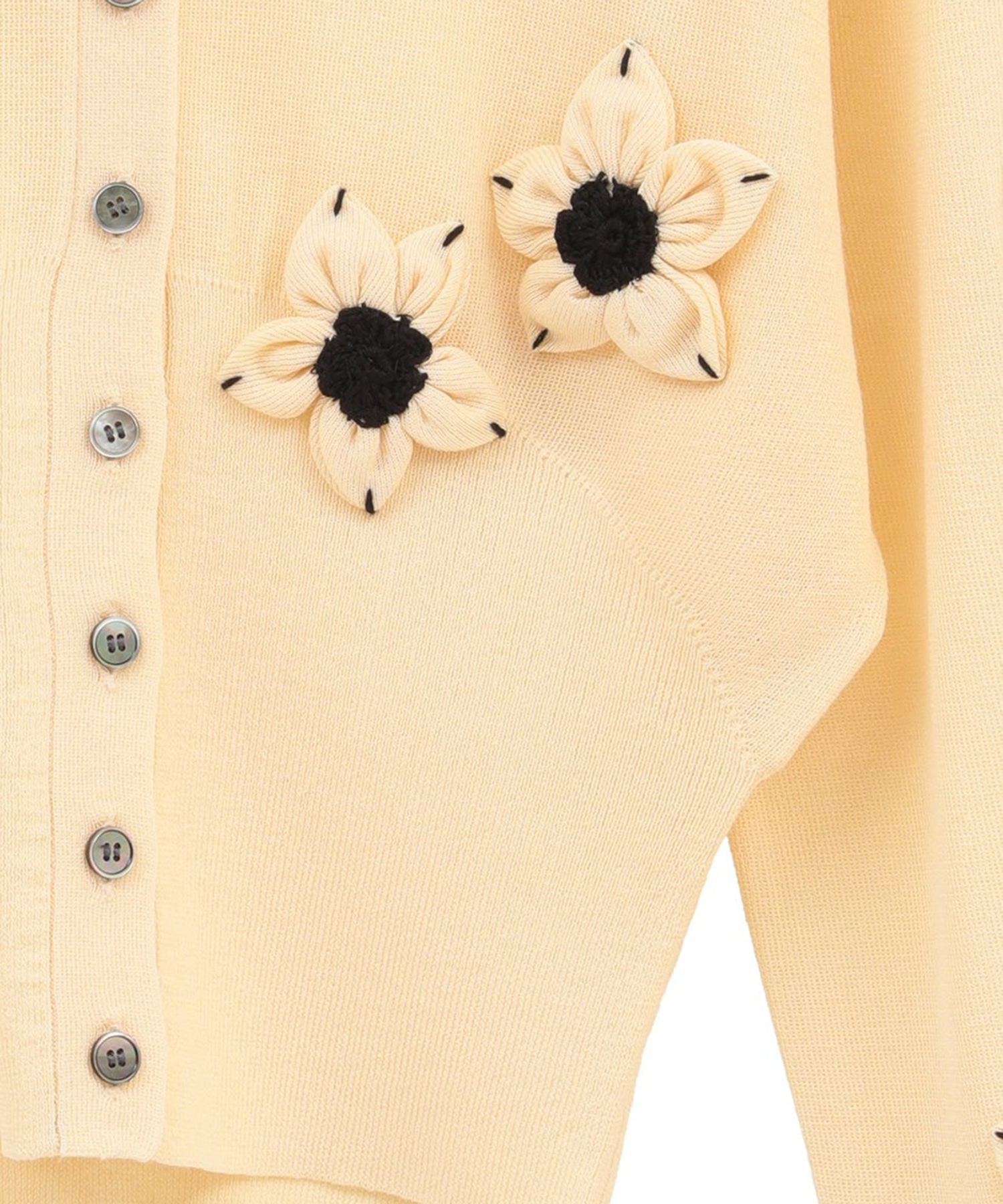 FLOWER MOTIF KNIT CARDIGAN CLANE
