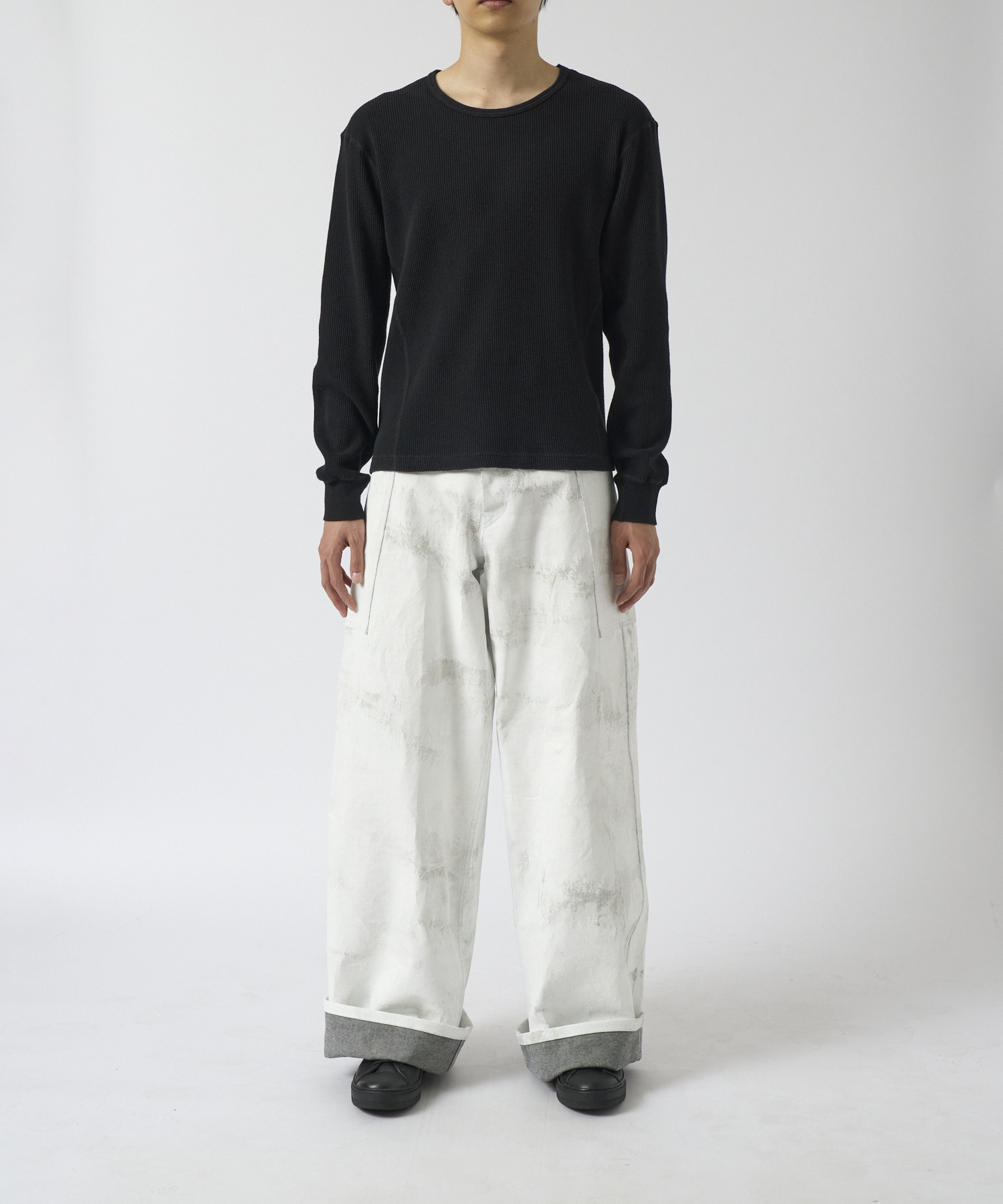 Side Pocket Wide Pants(White Hand Painting) Nomat