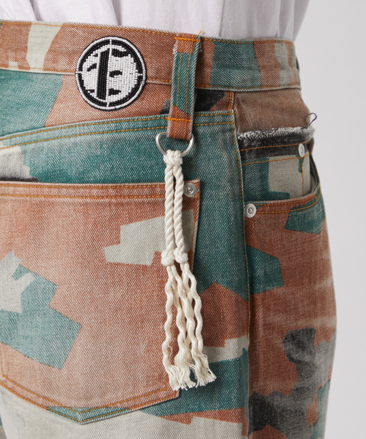 CAMO AGED DENIM PANTS FAF