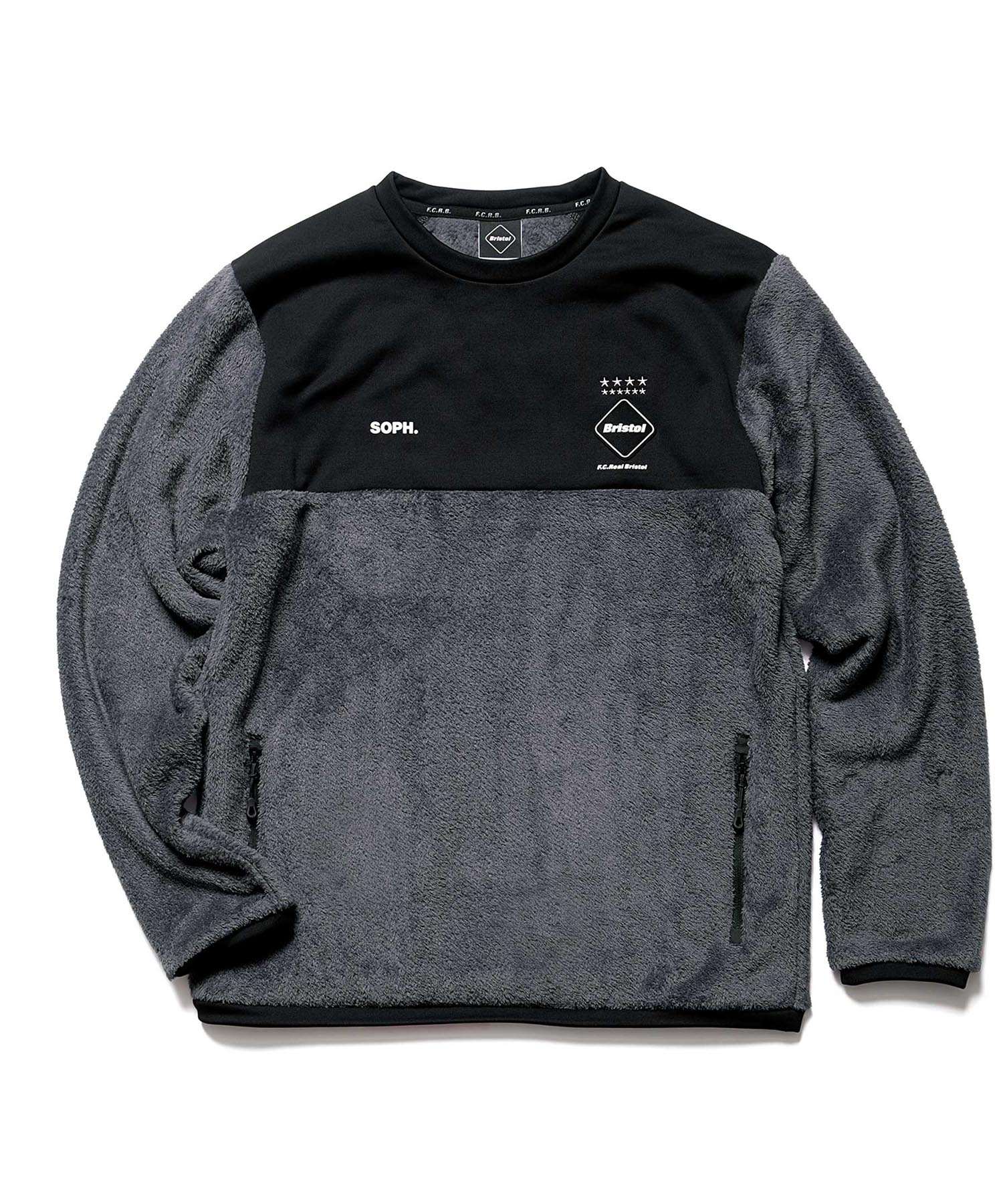 POLARTEC FLEECE HYBRID CREWNECK TOP