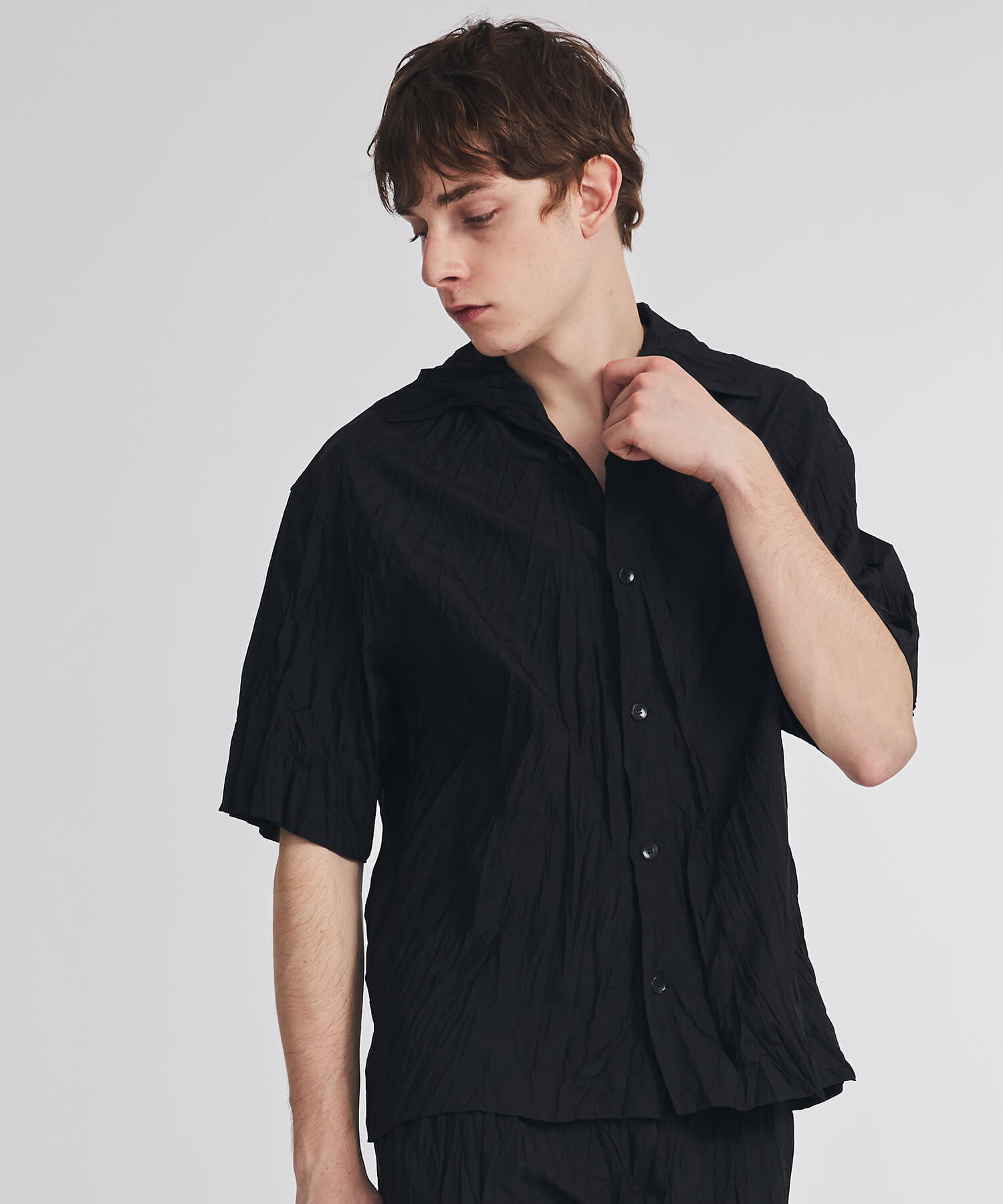 TH PRODUCTS - OPEN COLLAR SHIRT (BLK) | www.innoveering.net