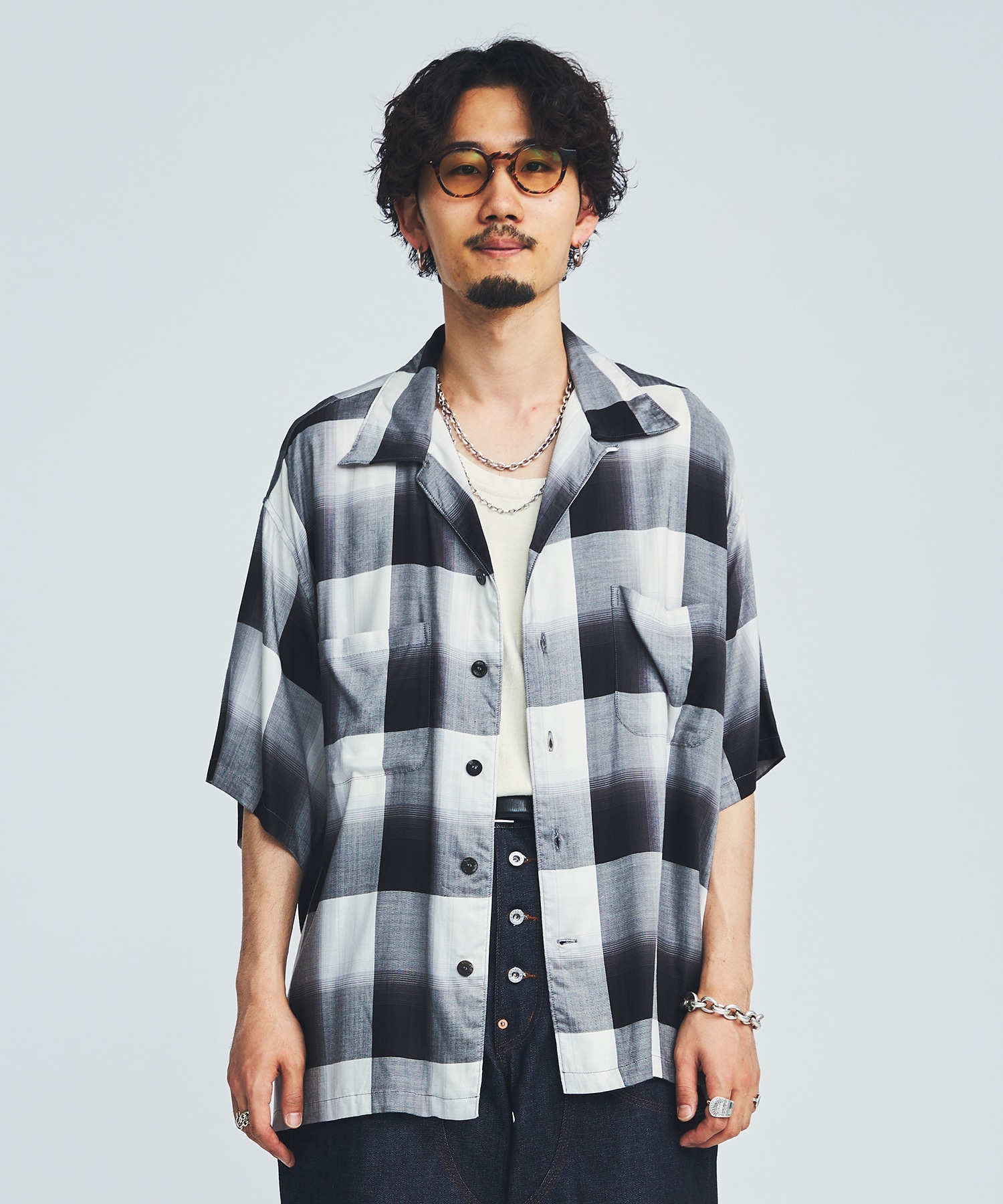 22ss unused × sugarhill us2146 オンブレ シャツ2-