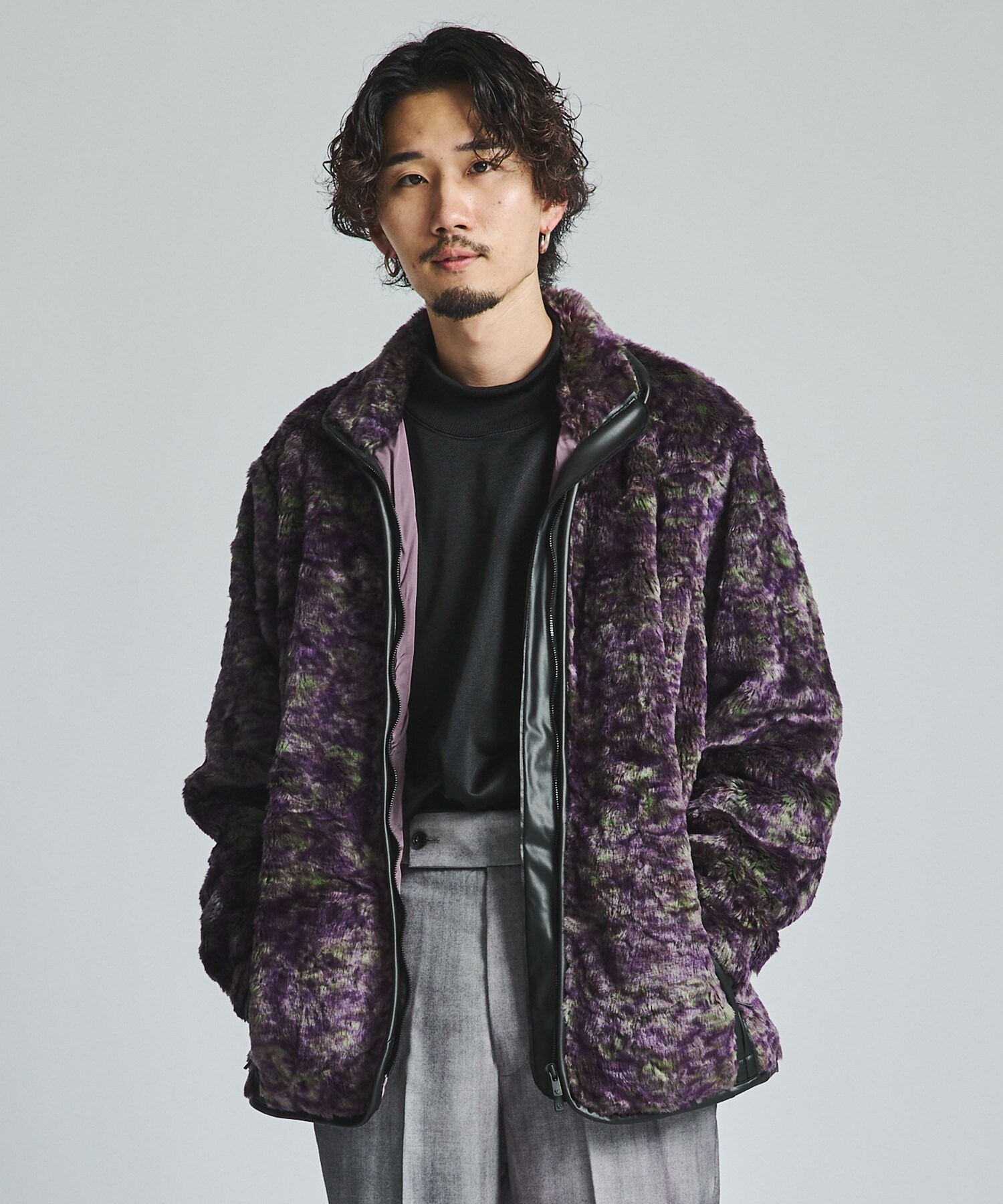 Fur Jacket - Faux Fur / Uneven Printed NEEDLES