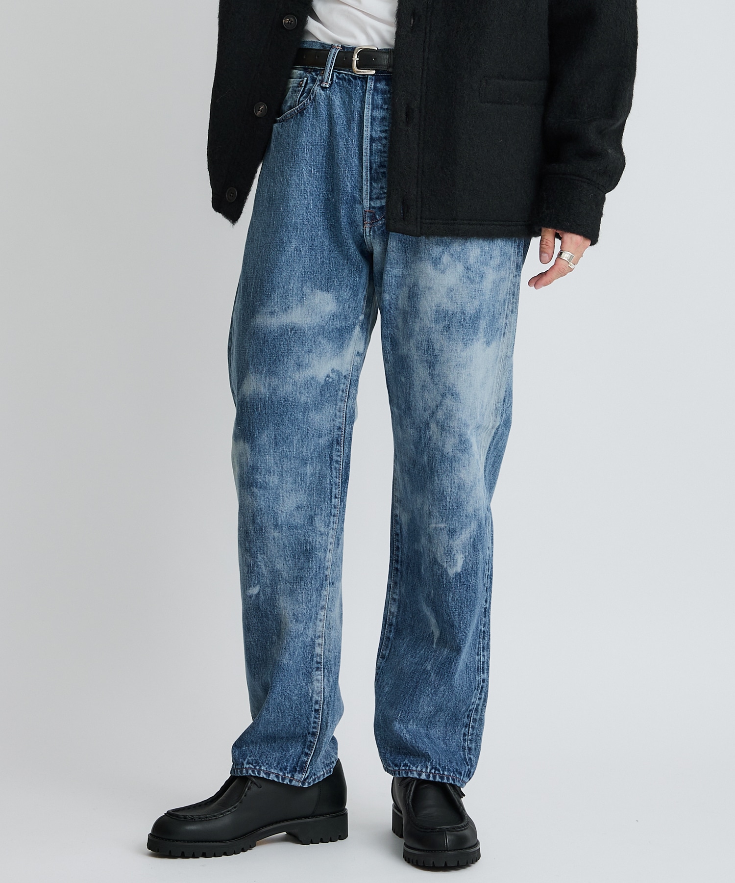 UNUSED BIO WASH BLEACH DENIM - デニム