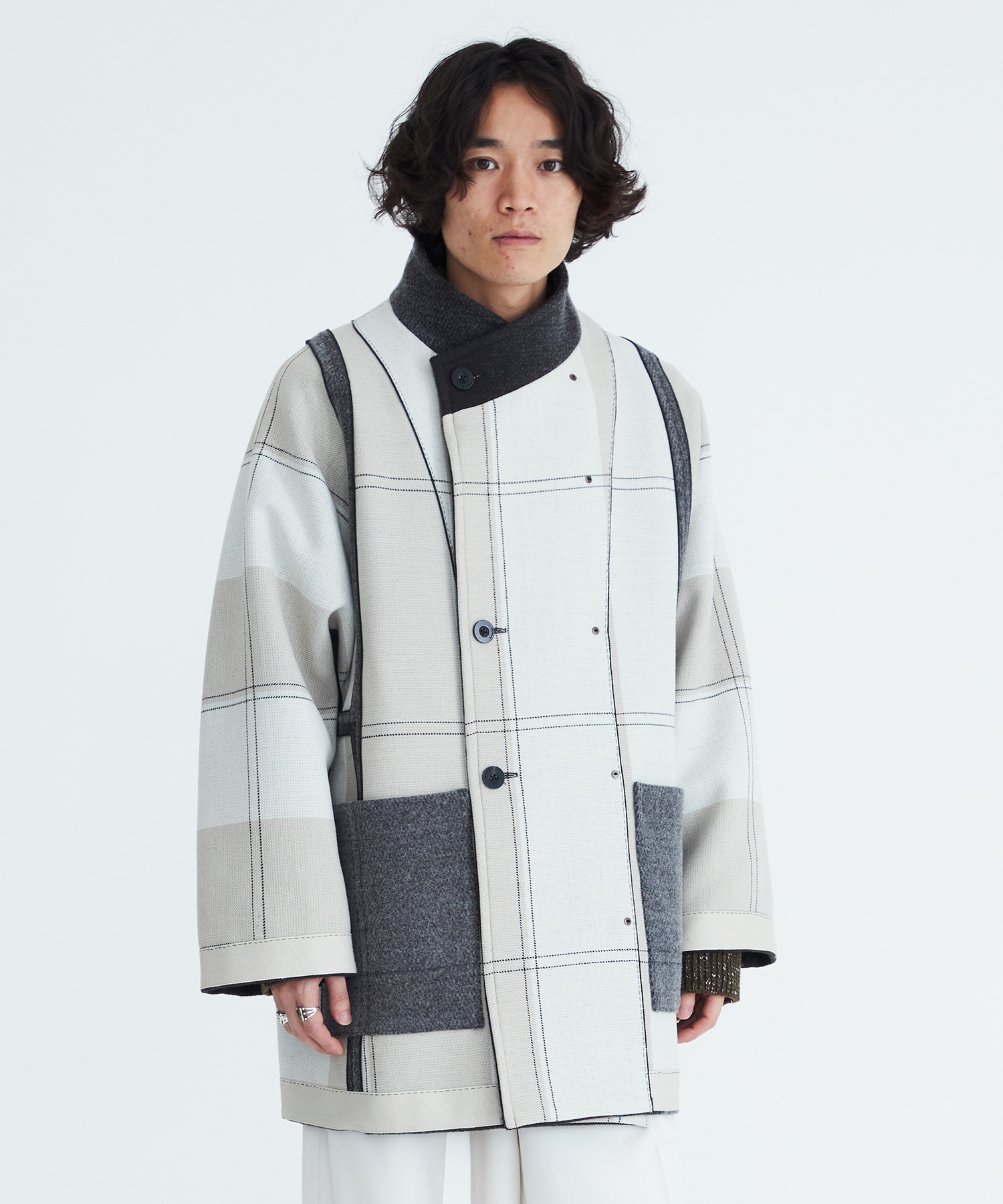 IRENISA 22AW REVERSIBLE STAND HALF COAT