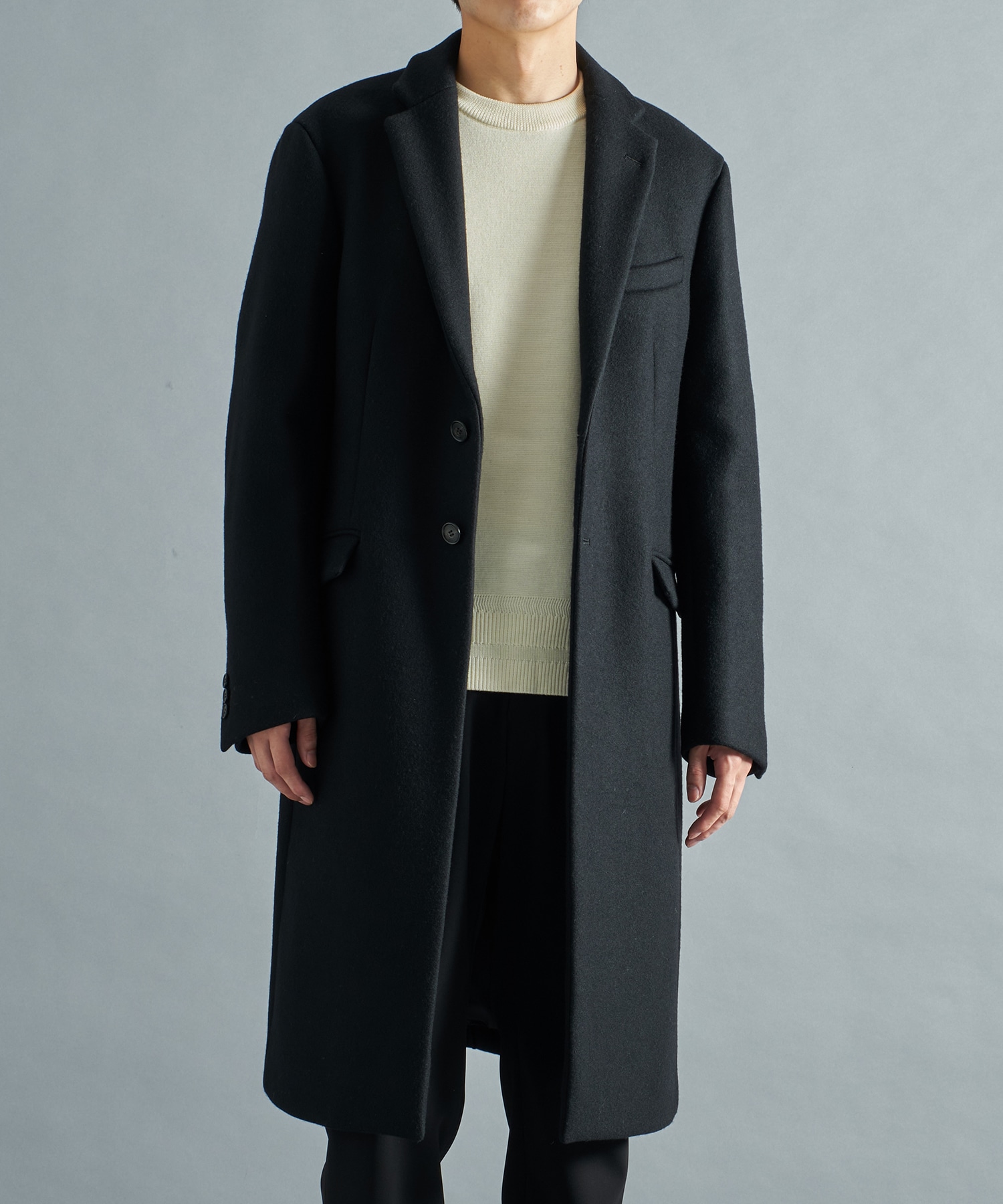 Cashmere wool ダブルチェスターコート | STUDIOUS