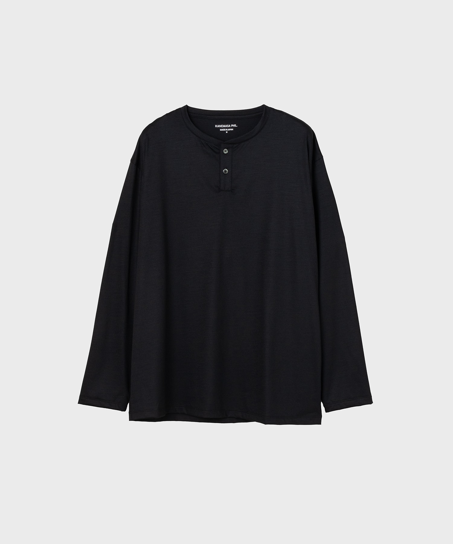 36G Wool Henley Silky LS Tee KANEMASA PHIL.