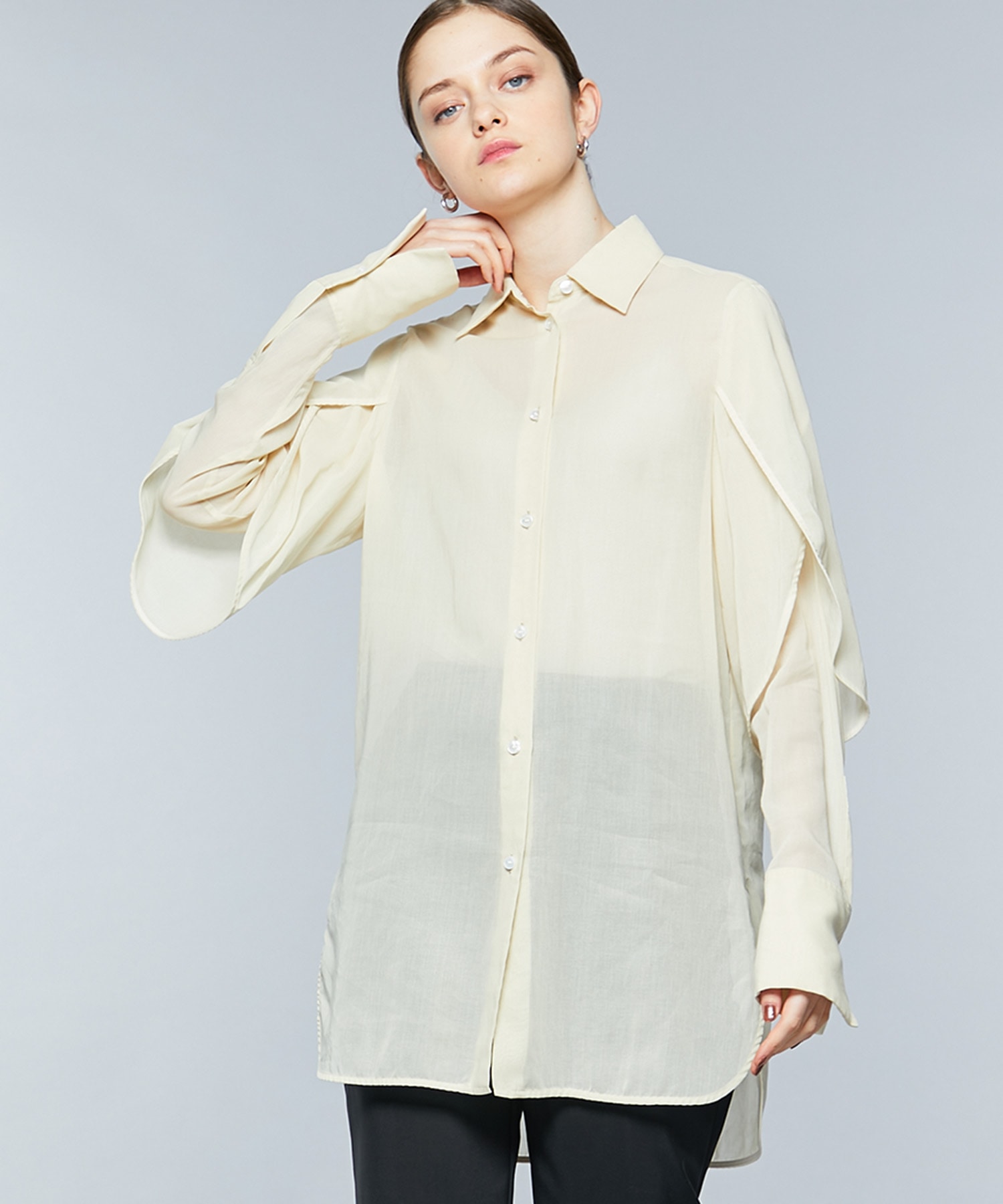 シアーチューリップスリーブシャツ 22sst007 38 Beige Cinoh Womens Studious Online公式通販サイト