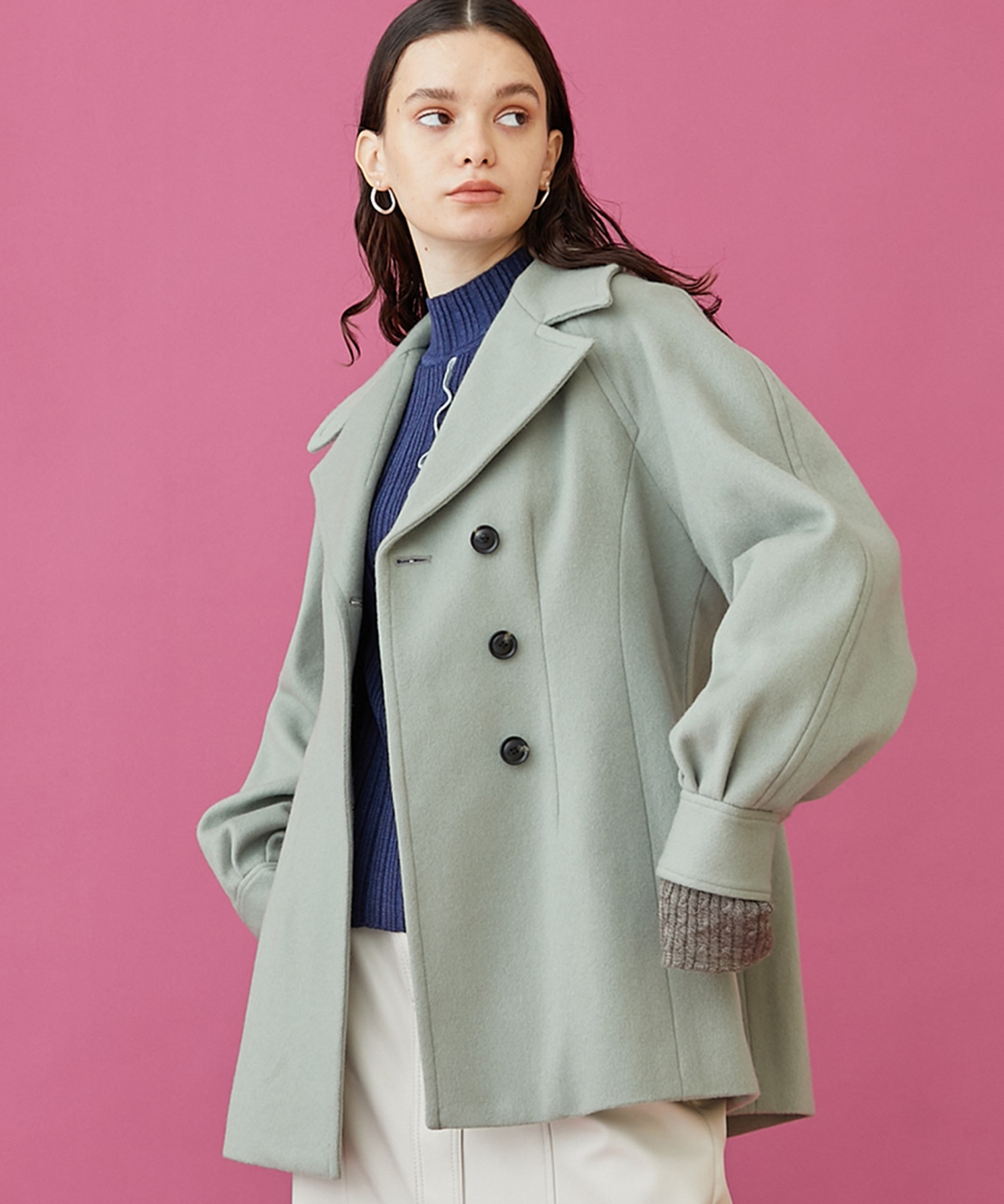 フォルムシェイプショートコート(1 GREEN): INella: WOMENS｜ STUDIOUS ONLINE公式通販サイト