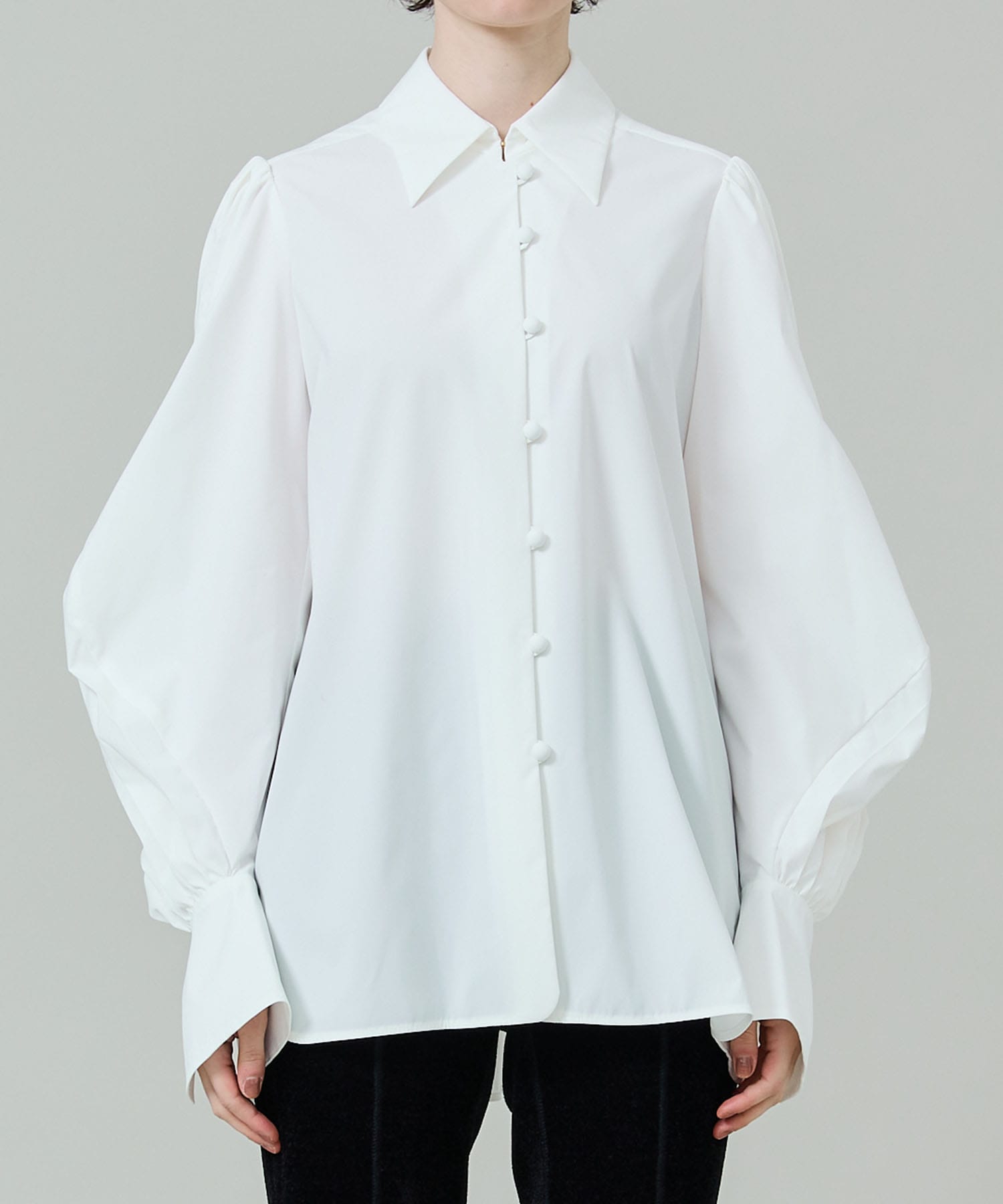 新品Curved Pleated Shirt mame kurogouchi-