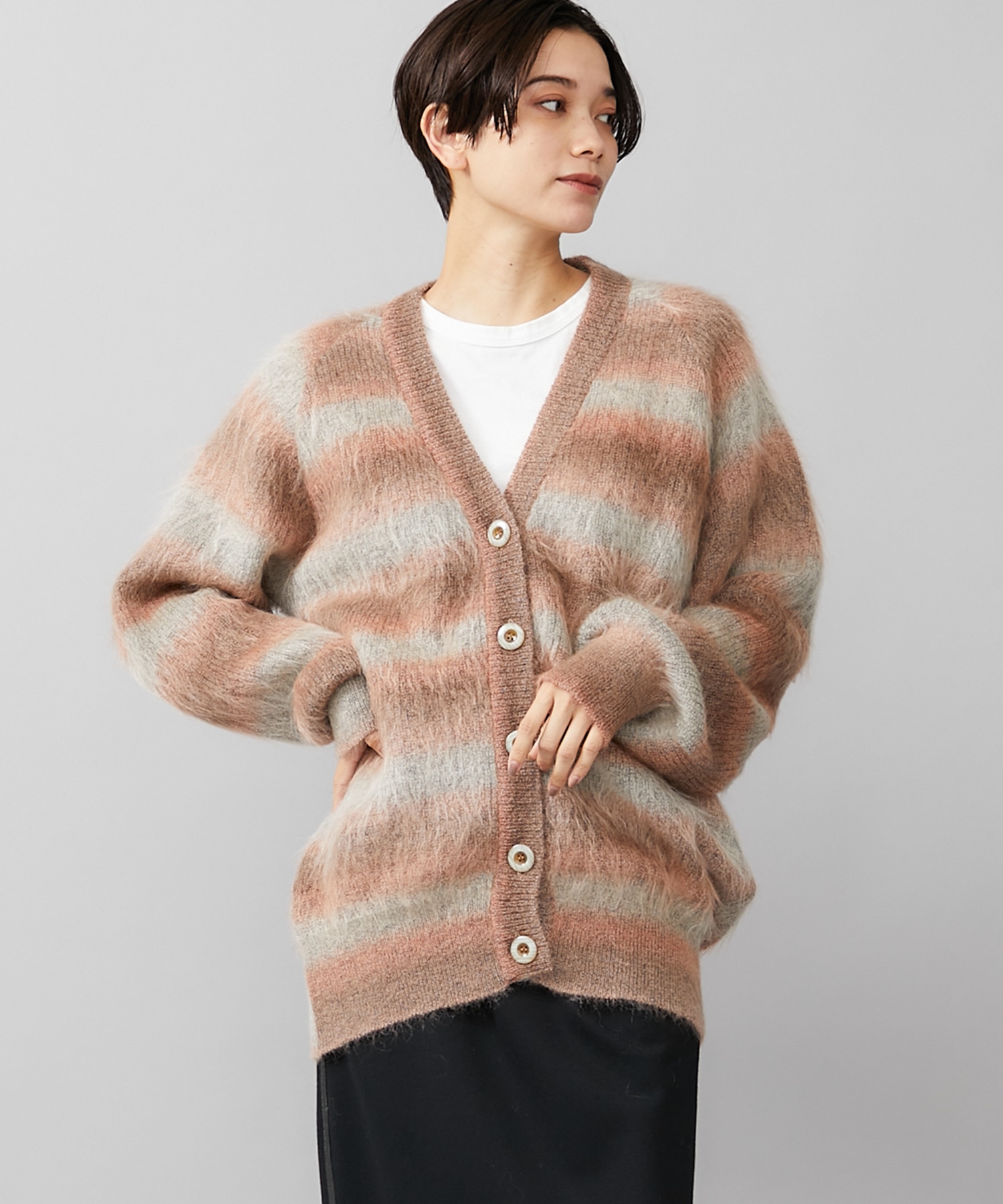 gradation mohair cardigan